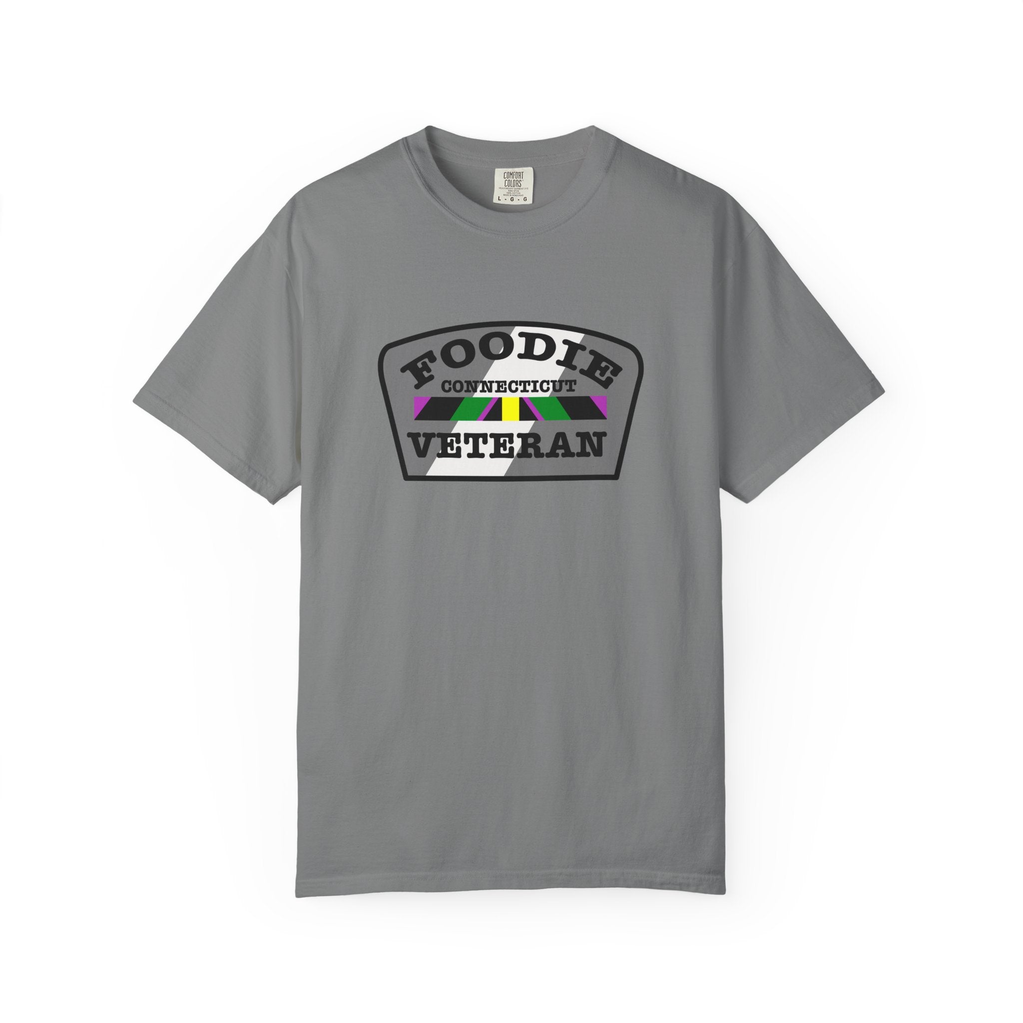 L.O.E.F Foodie Veteran CONNECTICUT Unisex Tee Shirt (Black)