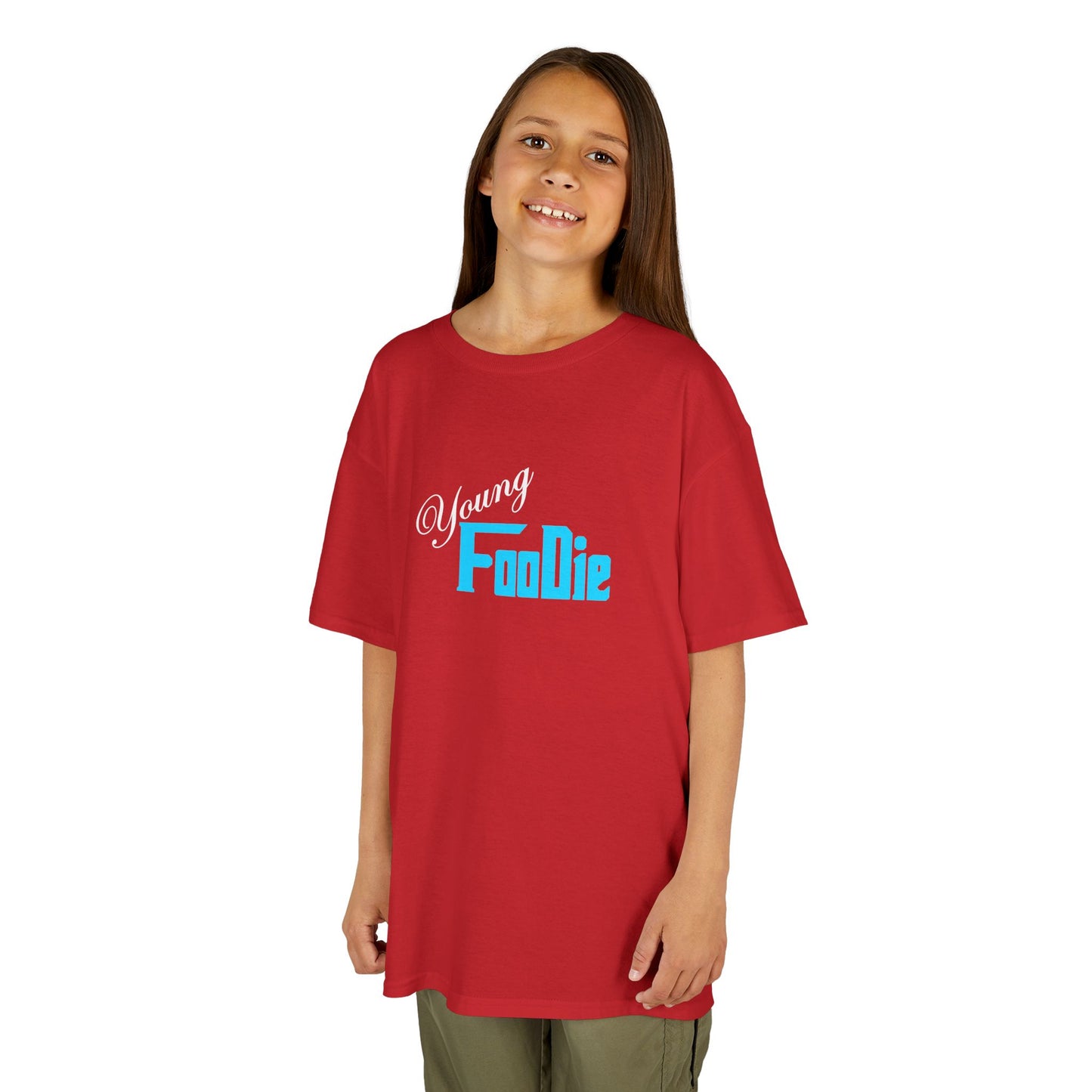 L.O.E.F White Young Foodie Kids Tee Shirt (Neon Blue)
