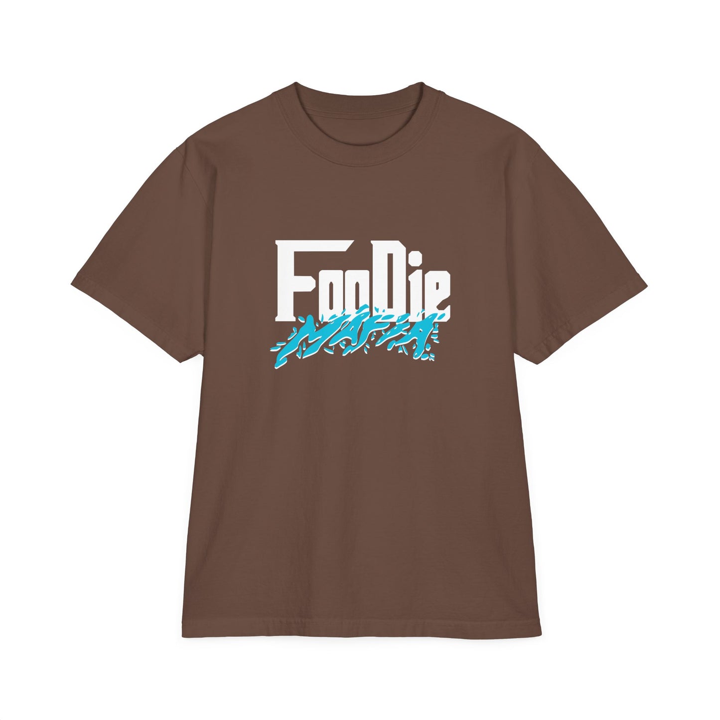 L.O.E.F White Foodie Mafia Unisex Tee shirt (Aqua Blue)