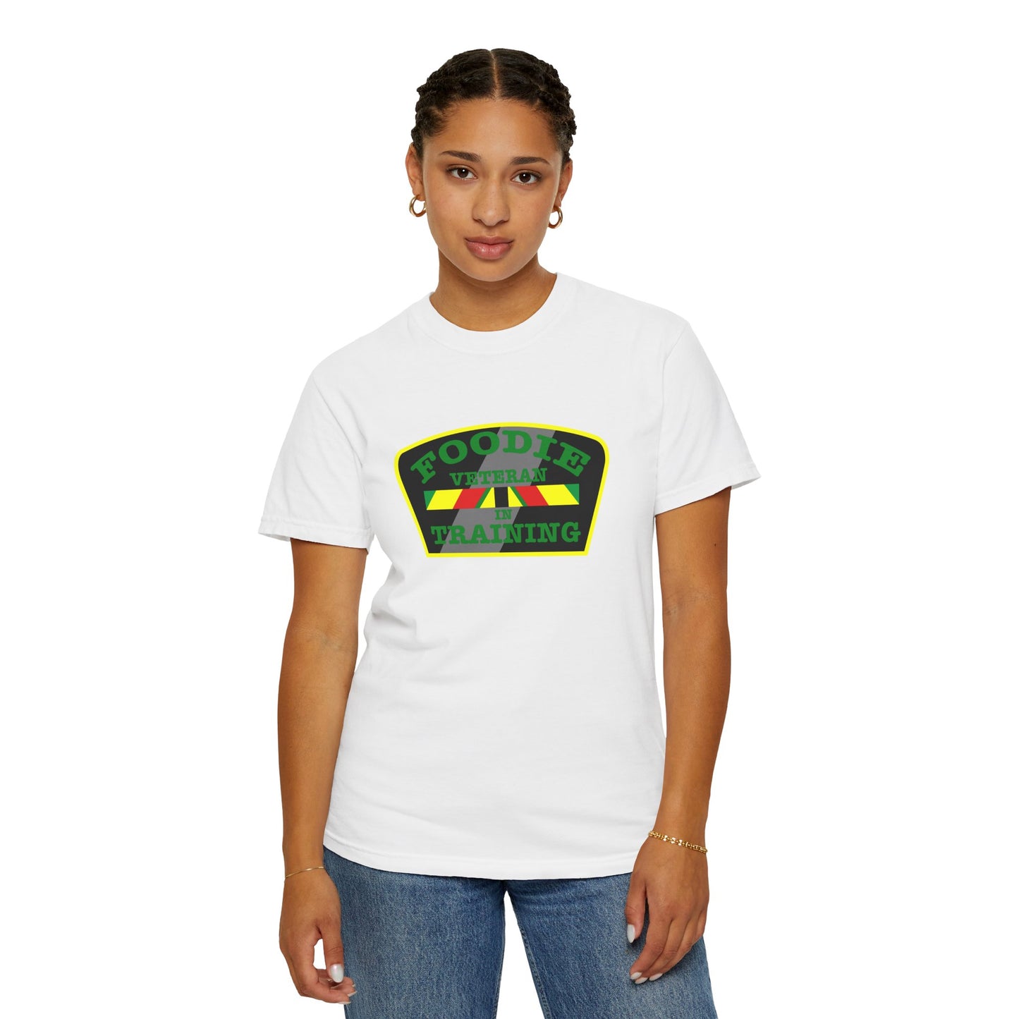 L.O.E.F Foodie Veteran IN TRAINING Unisex Tee Shirt (Green)