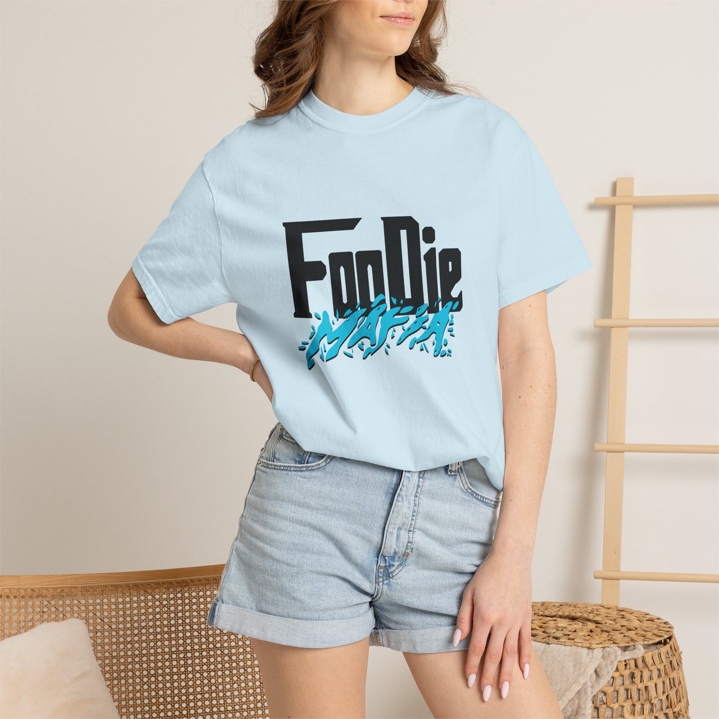 L.O.E.F Foodie Mafia Unisex Tee Shirt (Aqua Blue)