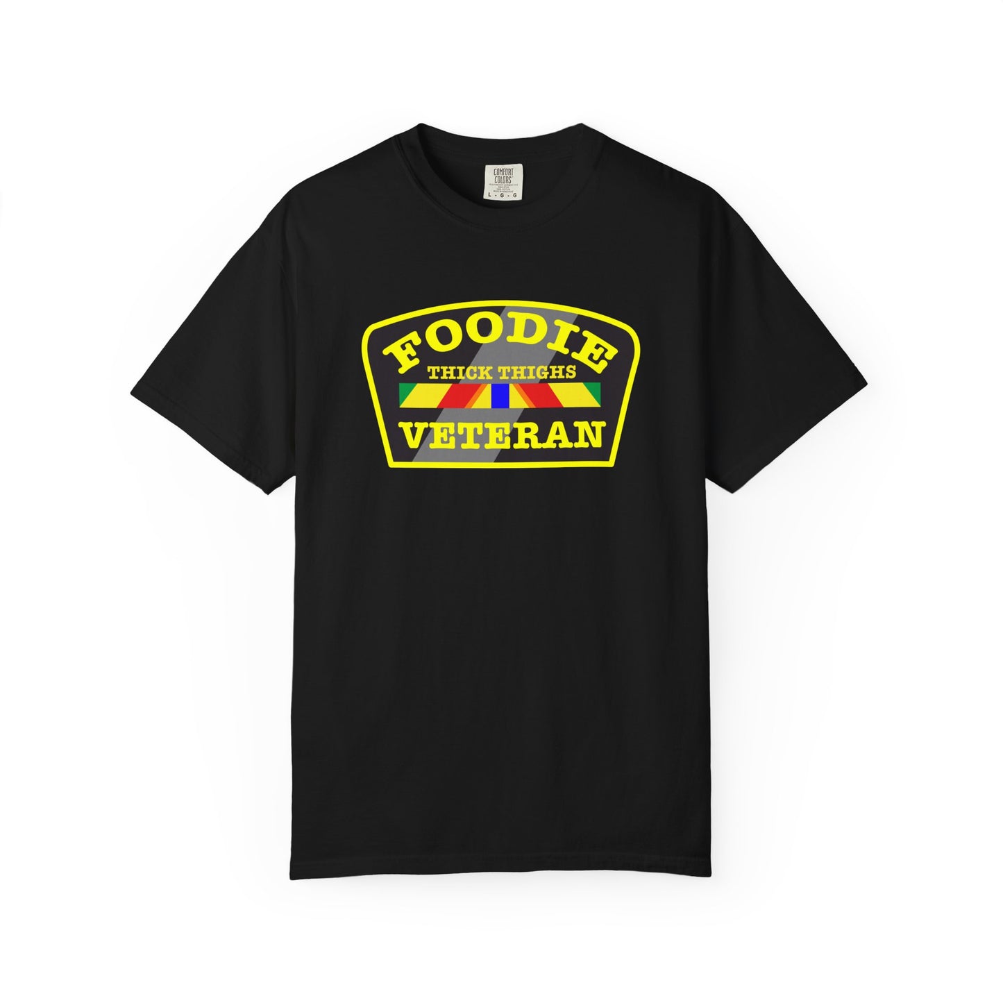 L.O.E.F Foodie Veteran THICK THIGHS Unisex Tee Shirt (Yellow)