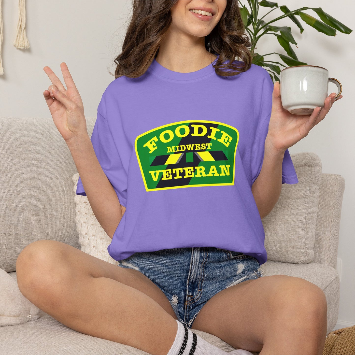 L.O.E.F Foodie Veteran MIDWEST Unisex Tee Shirt (Yellow)