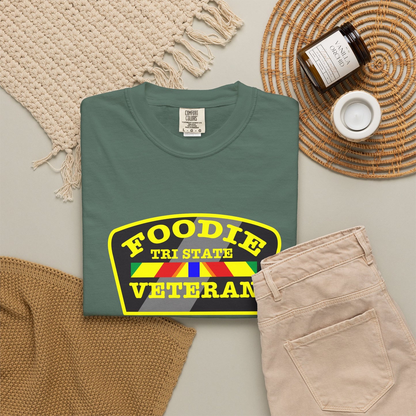 L.O.E.F Foodie Veteran TRI STATE Unisex Tee Shirt (Yellow)
