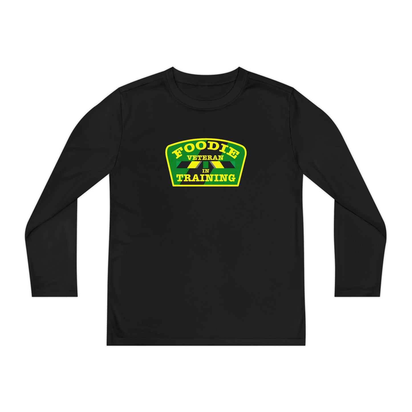 L.O.E.F Foodie Veteran In Training Youth Long Sleeve Tee (Yellow and Green)