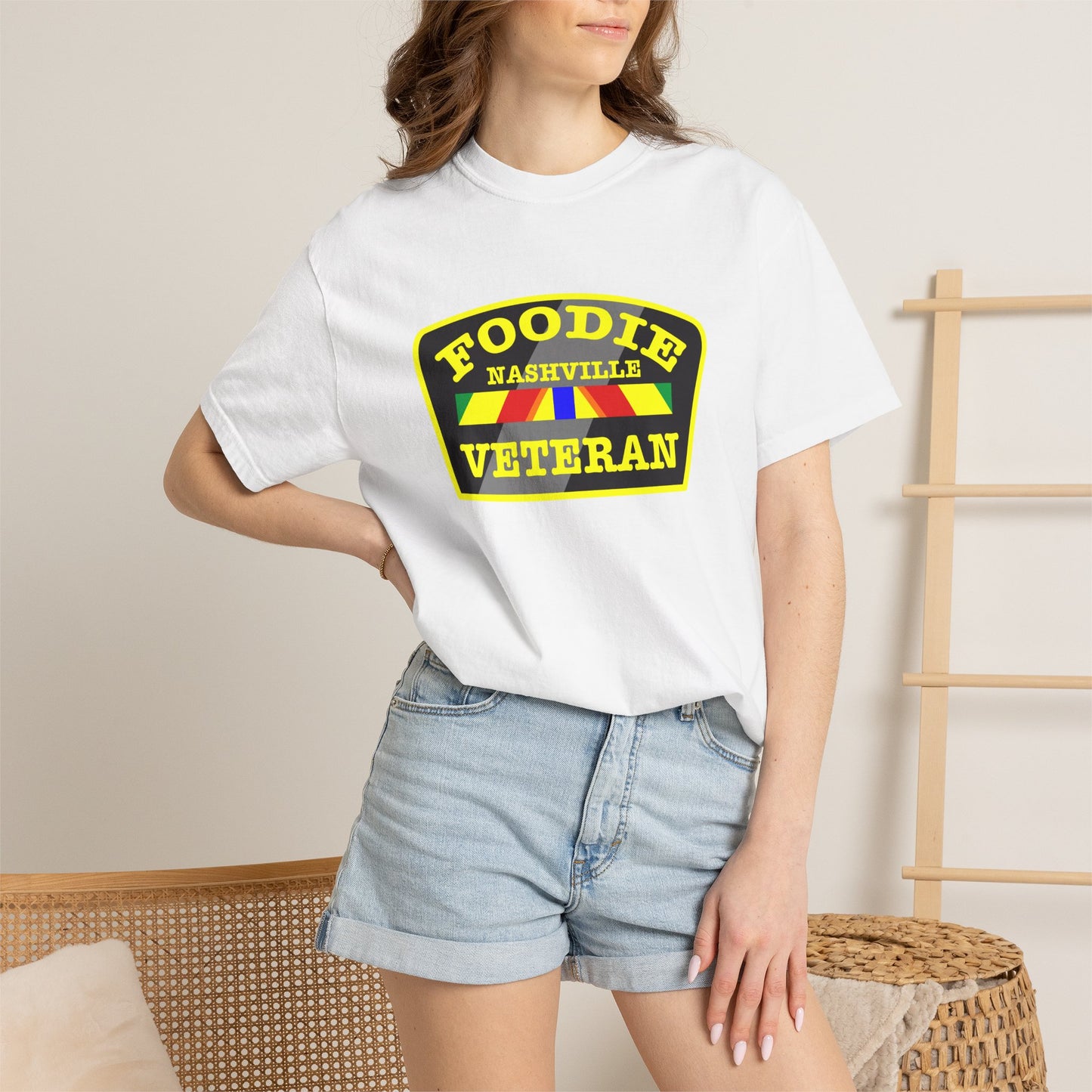 L.O.E.F Foodie Veteran NASHVILLE Unisex Tee Shirt (Yellow)