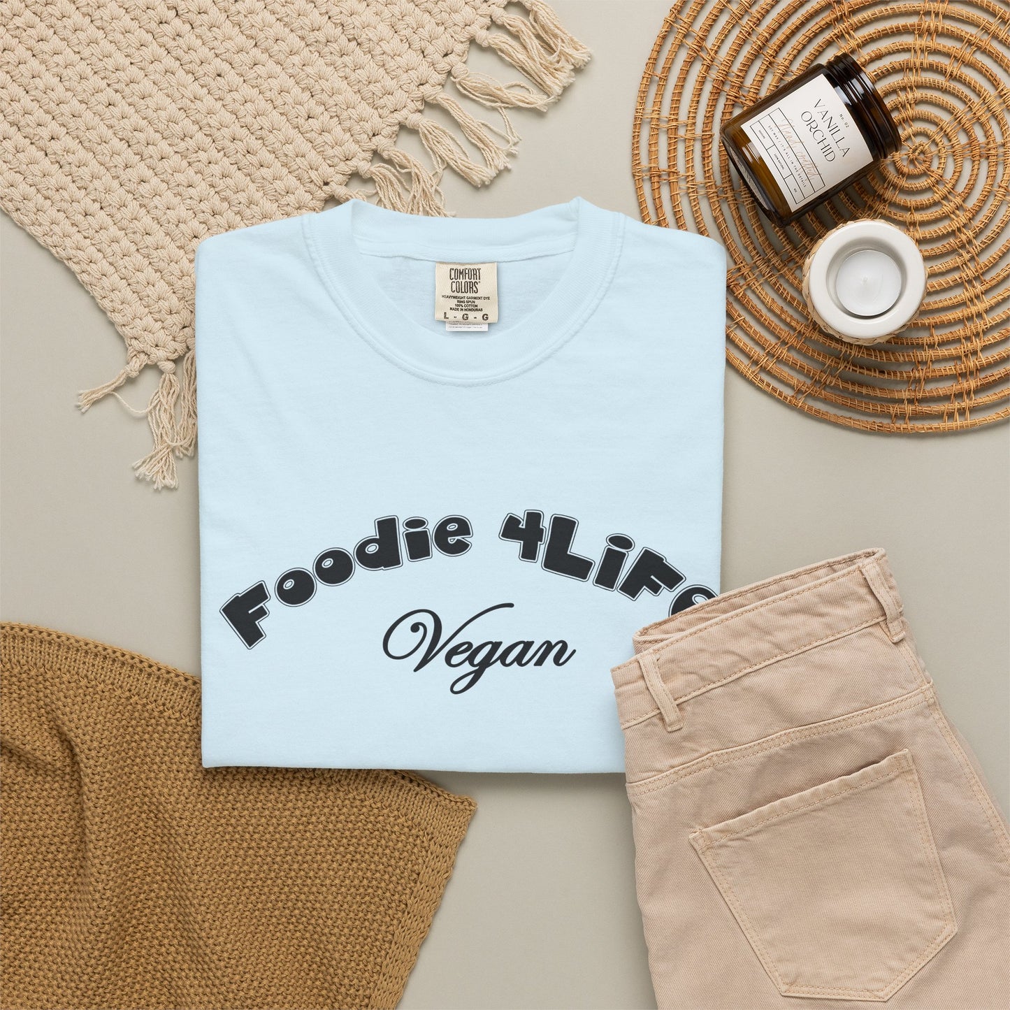 L.O.E.F Foodie 4Life Vegan Unisex Tee Shirt (Black)