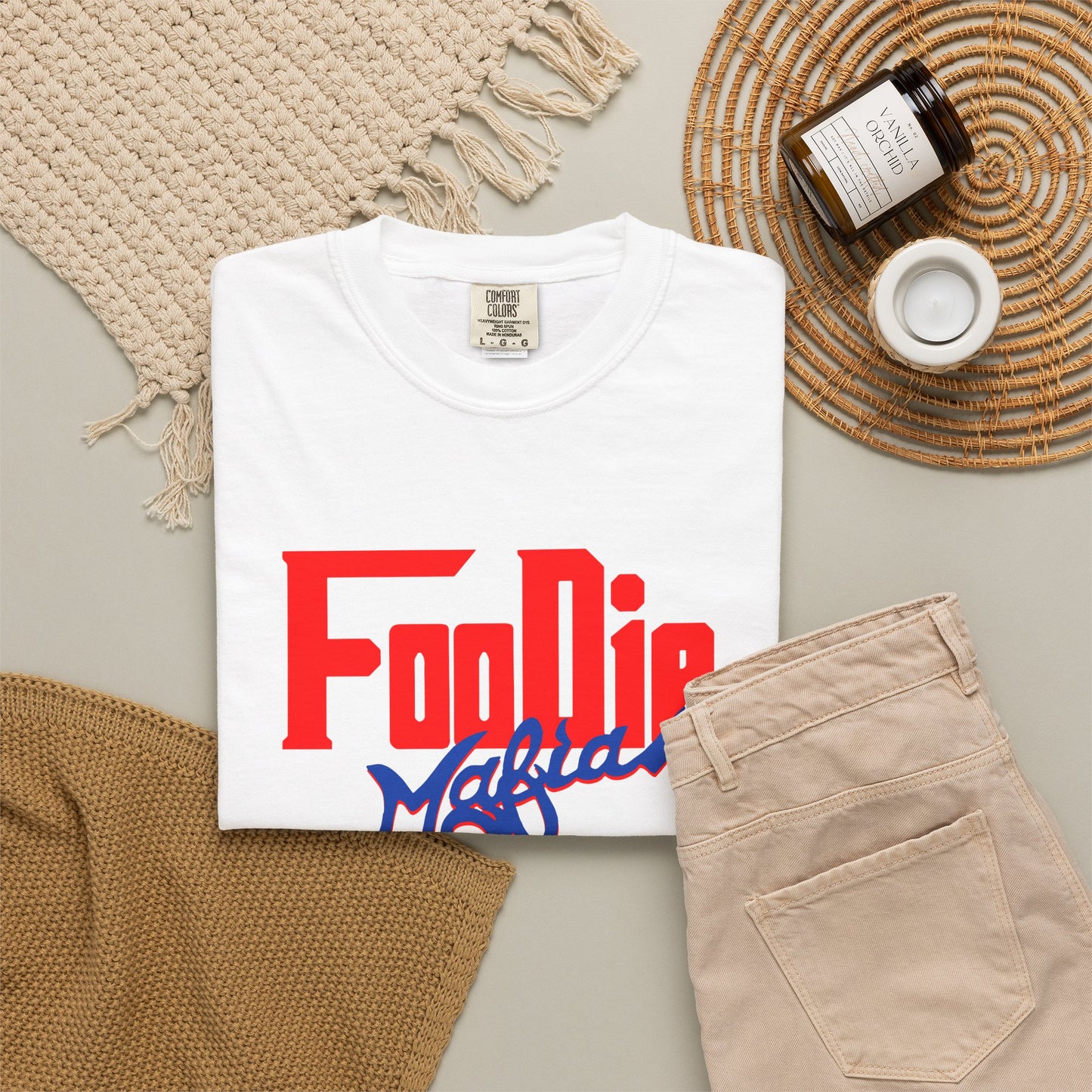 L.O.E.F Red Foodie Mafia Unisex Tee shirt (Cobalt Blue)