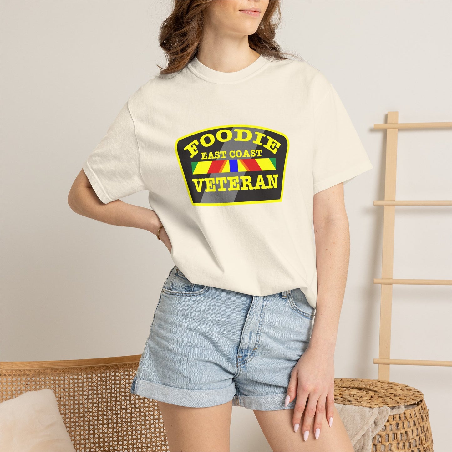 L.O.E.F Foodie Veteran EAST COAST Unisex Tee Shirt (Yellow)