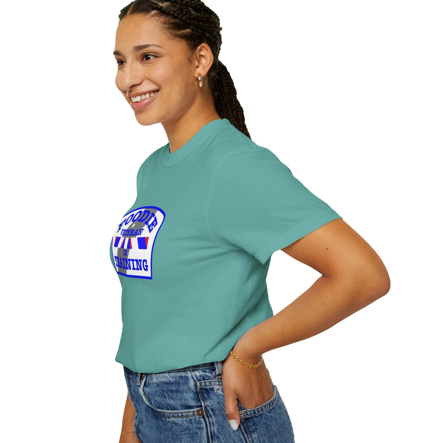 L.O.E.F Foodie Veteran IN TRAINING Unisex Tee Shirt (Blue)