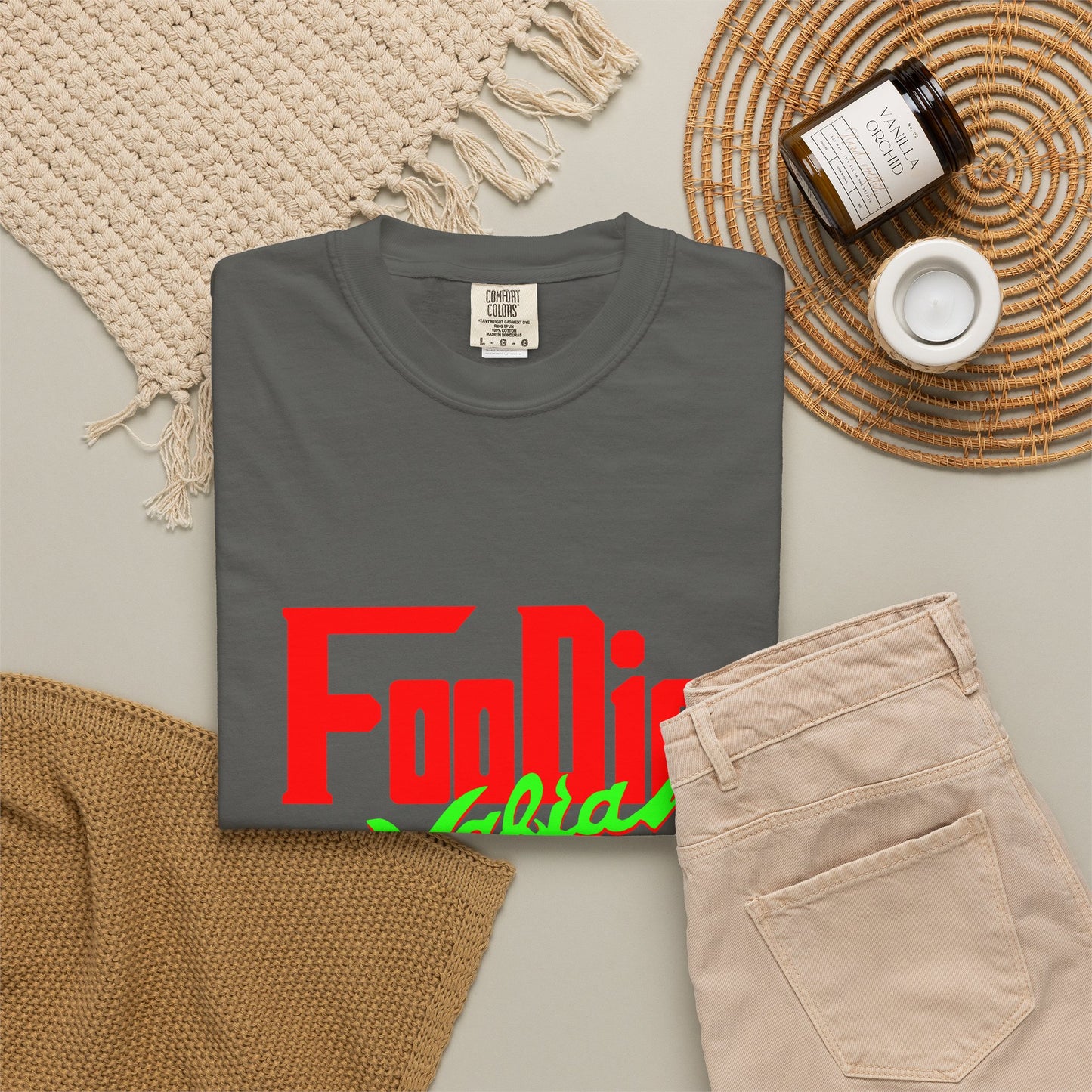 L.O.E.F Red Foodie Mafia Unisex Tee Shirt (Neon Green)