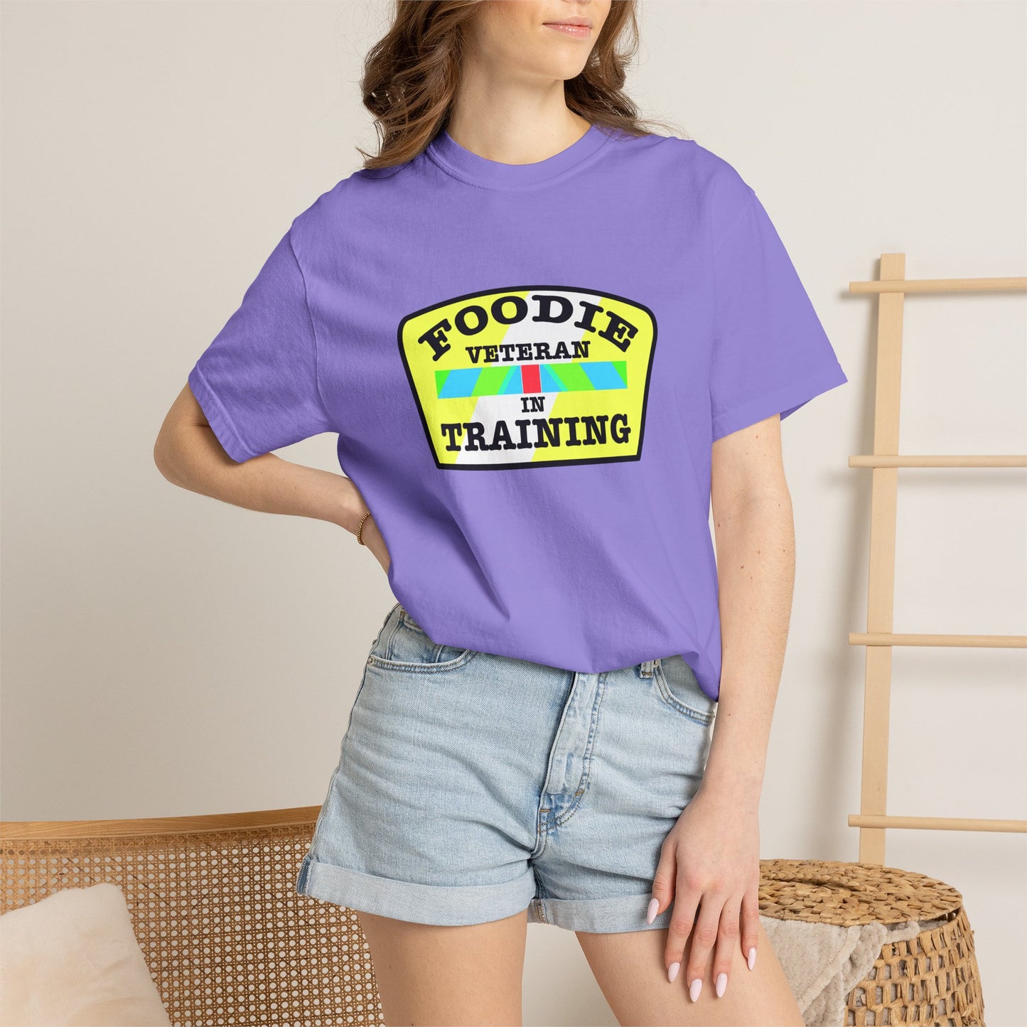 L.O.E.F Foodie Veteran IN TRAINING Unisex Tee Shirt (Yellow and Black)