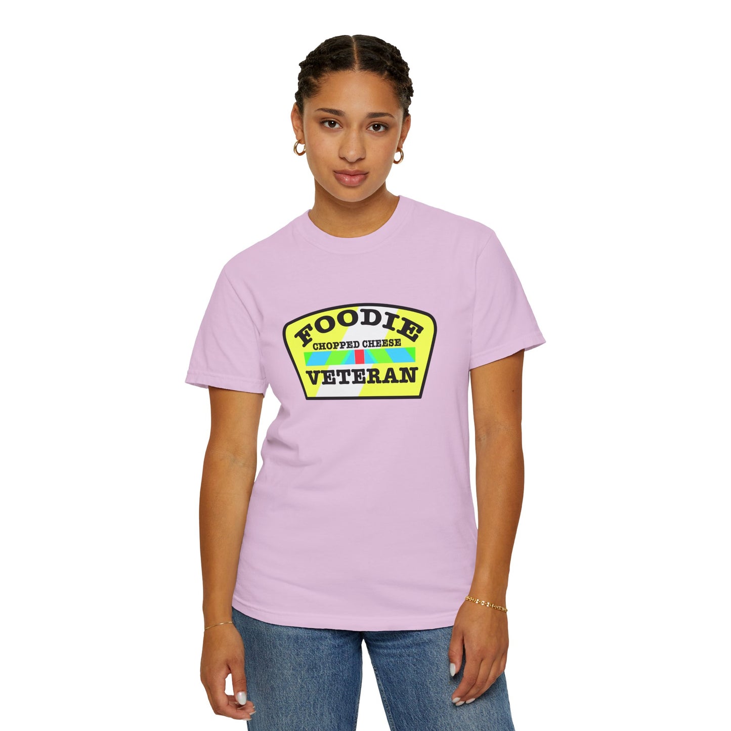 L.O.E.F Foodie Veteran Chopped Cheese Unisex Tee Shirt (Black and Yellow)