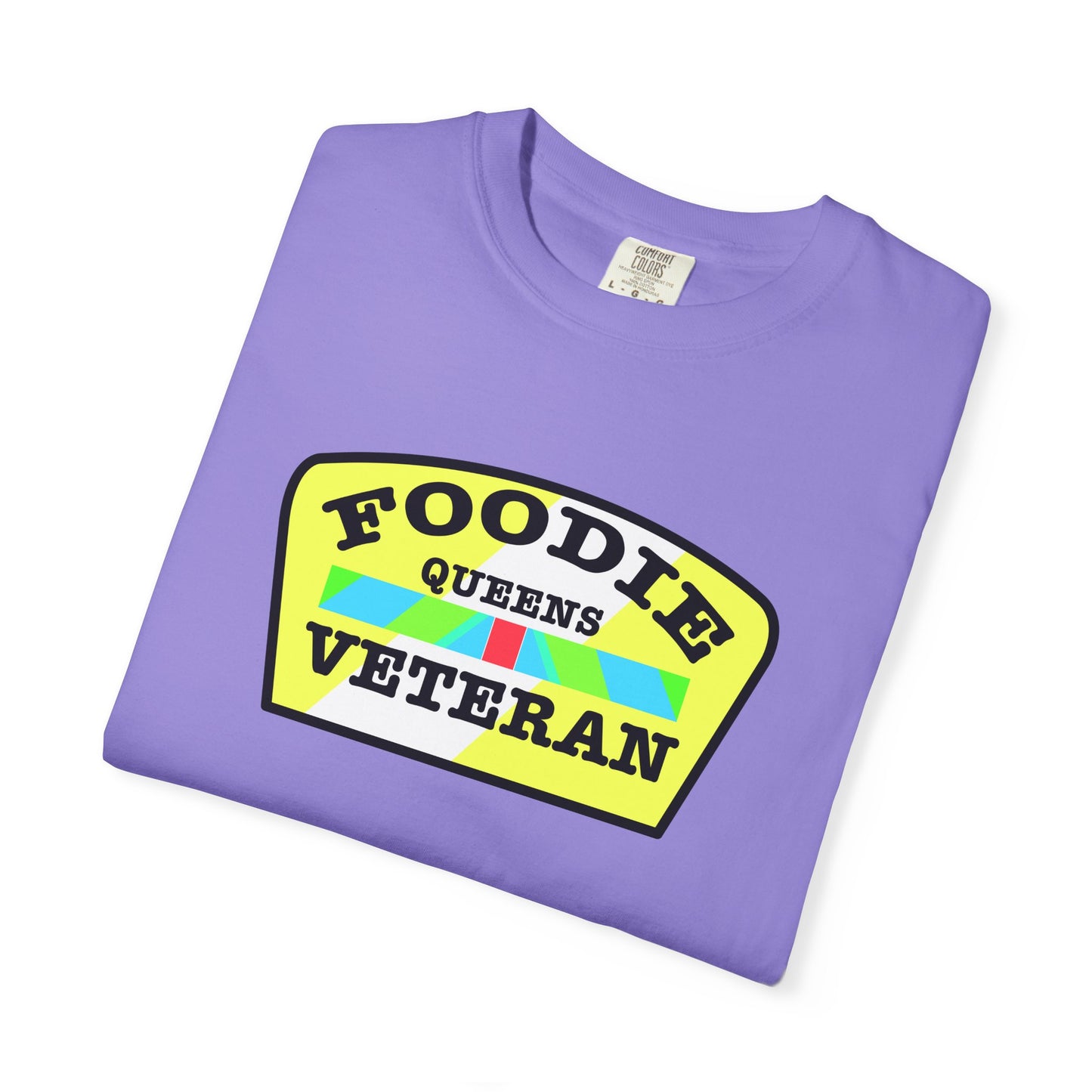 L.O.E.F Foodie Veteran QUEENS Unisex Tee Shirt (Yellow and Black)