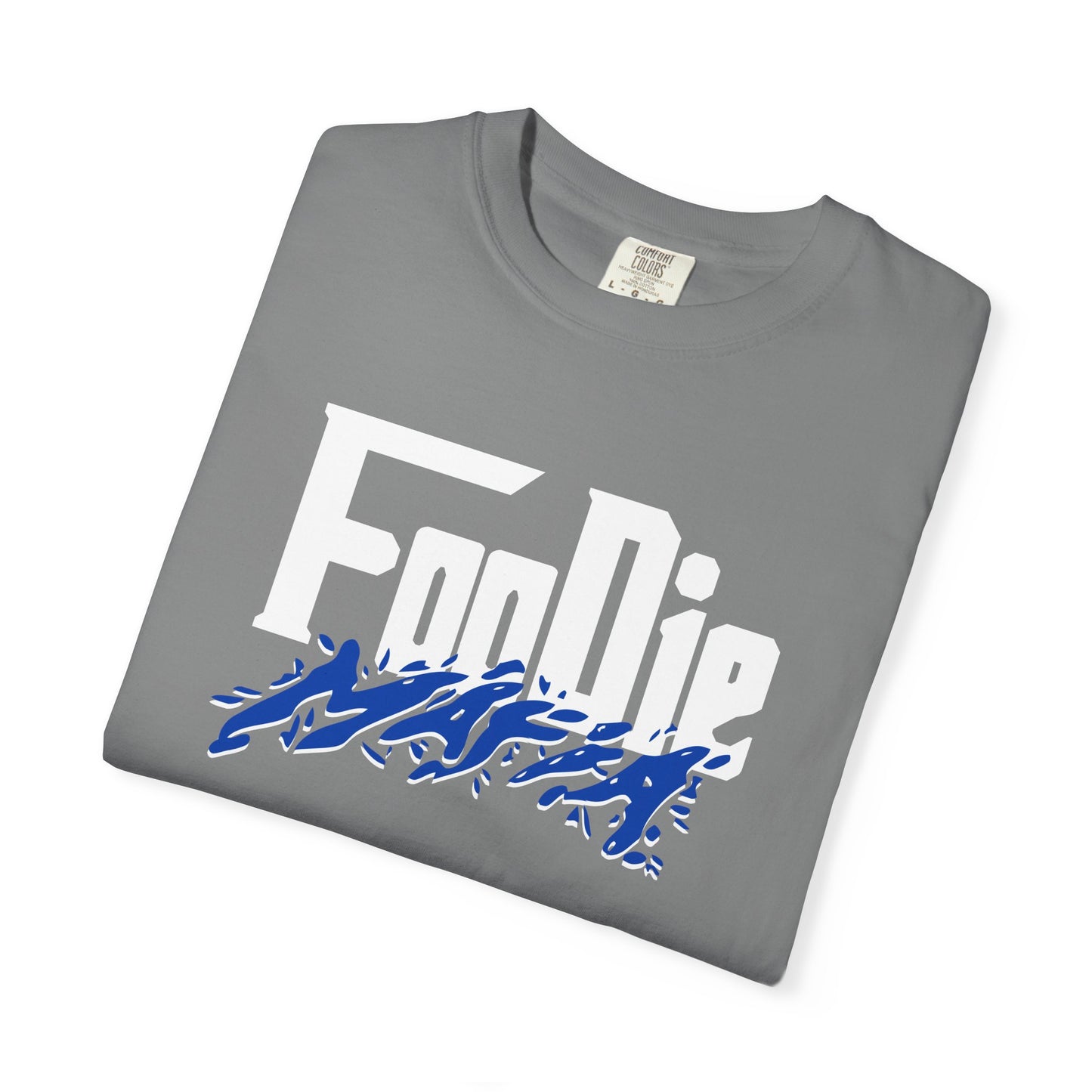 L.O.E.F White Foodie Mafia Unisex Tee Shirt (Cobalt Blue)