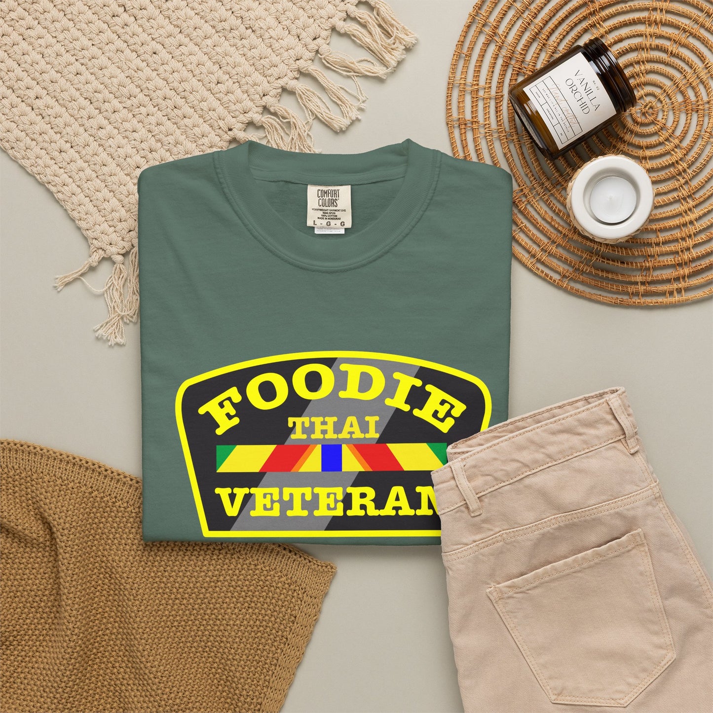 L.O.E.F Foodie Veteran THAI Unisex Tee Shirt (Yellow)