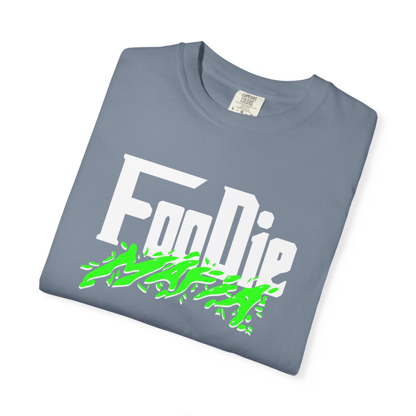 L.O.E.F White Foodie Mafia Unisex Tee Shirt (Neon Green)