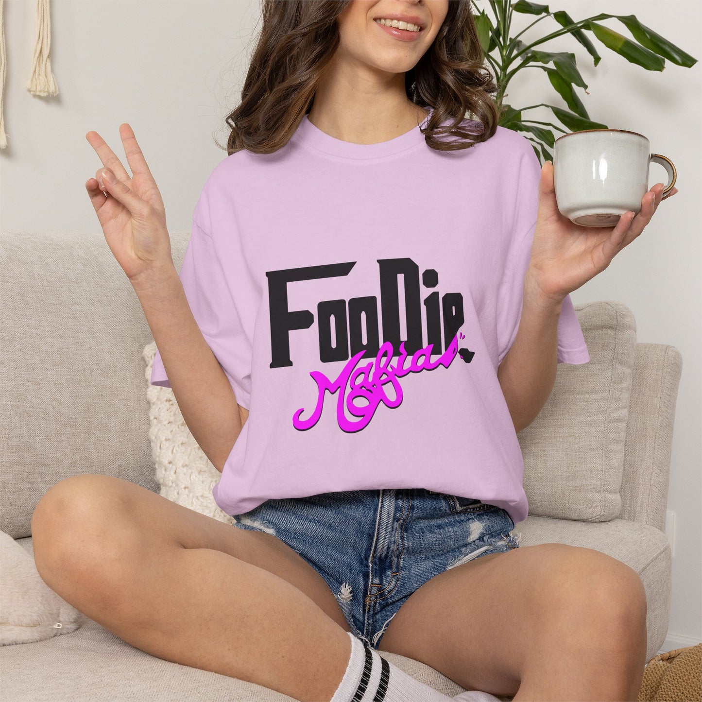 L.O.E.F Foodie Mafia Unisex Tee Shirt (Bright Purple)
