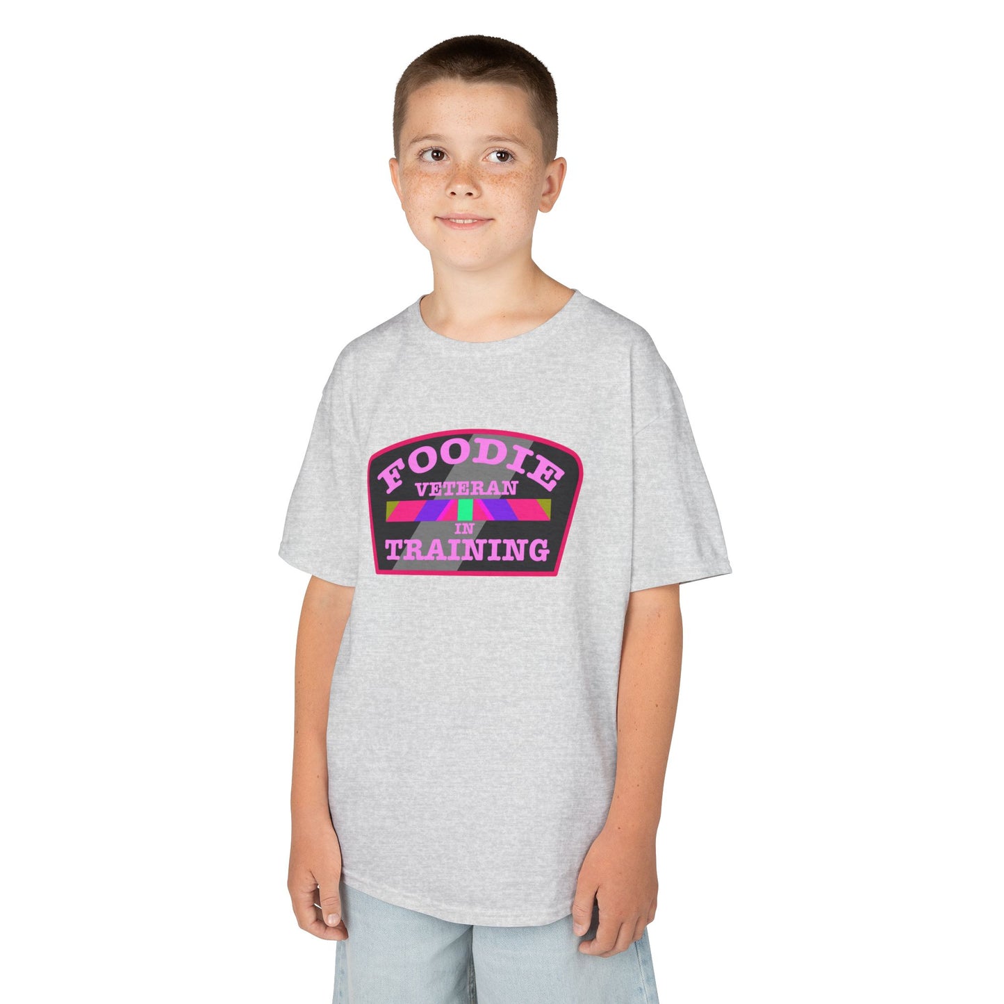 L.O.E.F Foodie Veteran In Training Kids Tee Shirt (Pink)