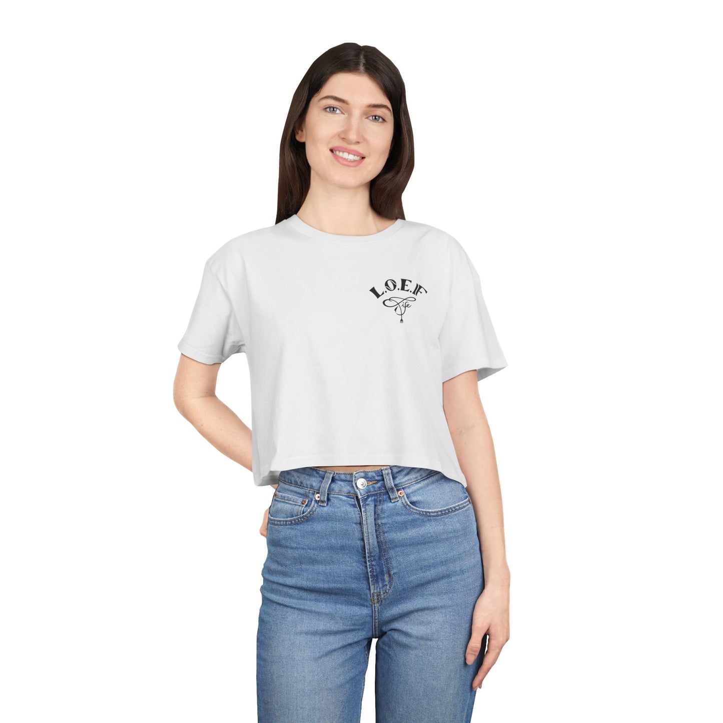 L.O.E.F Foodie 4Life Certified Crop Tee (Soft Pink)