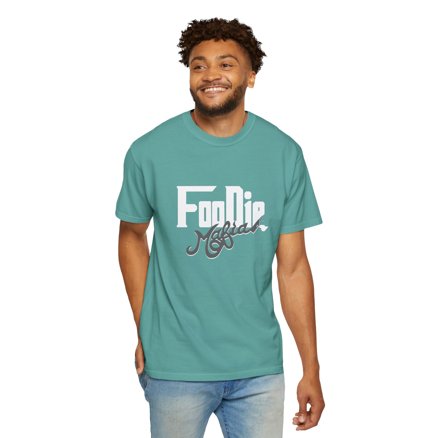 L.O.E.F White Foodie Mafia Unisex Tee shirt (Dark Grey)