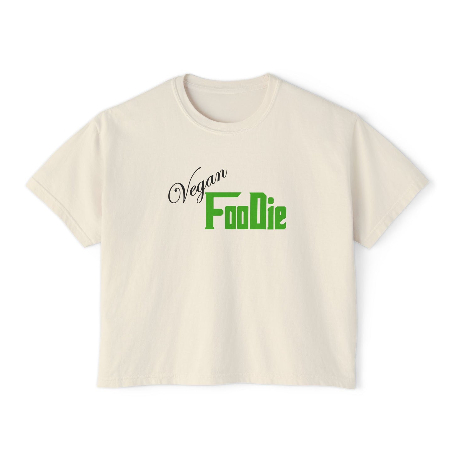 L.O.E.F Women Vegan Foodie Boxy Tee (Kelly Green)