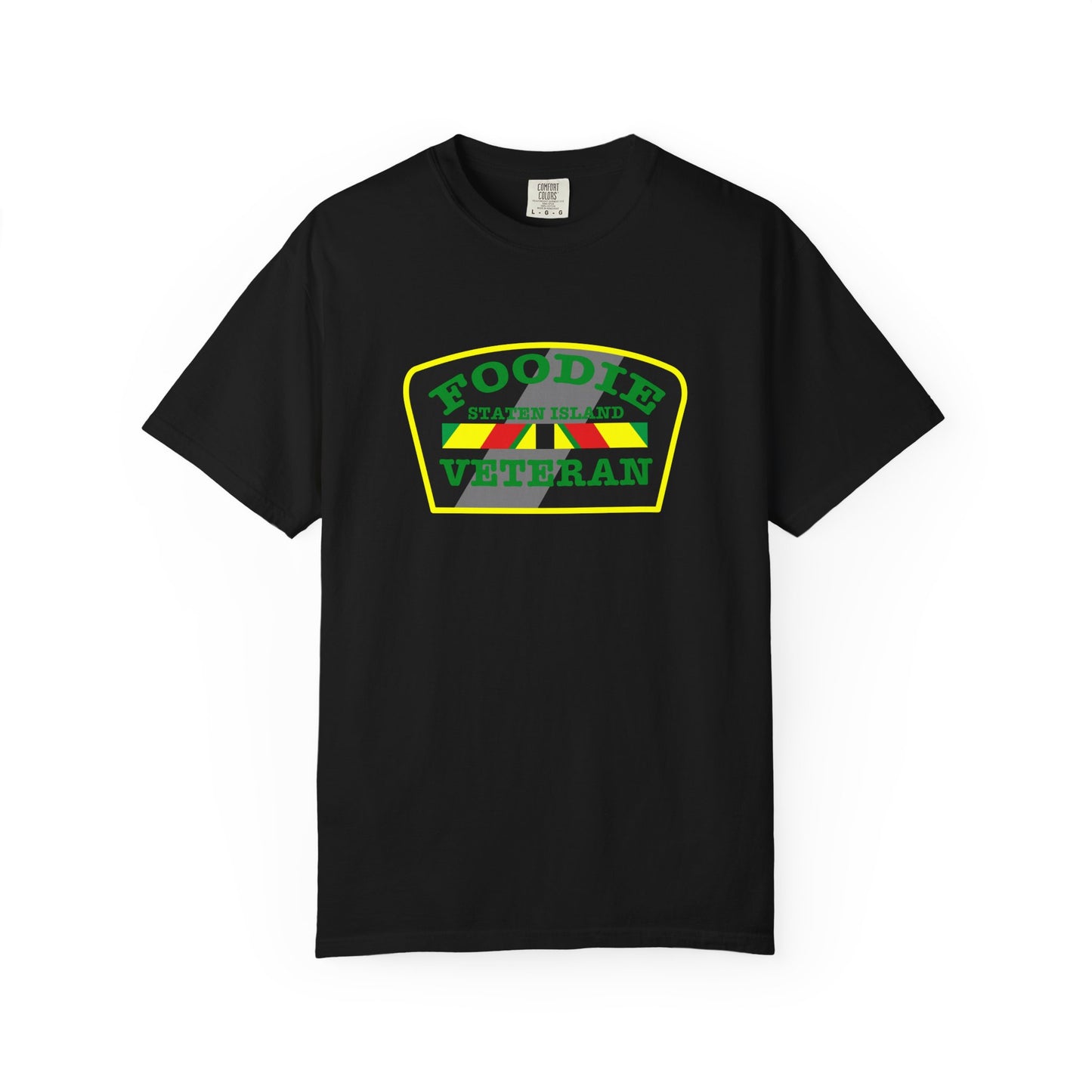 L.O.E.F Foodie Veteran STATEN ISLAND Unisex Tee Shirt (Green)