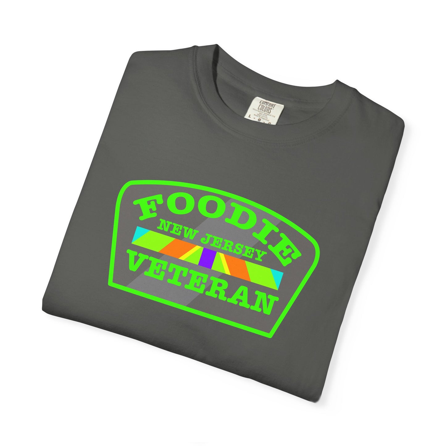 L.O.E.F Foodie Veteran NEW JERSEY Unisex Tee Shirt (Neon Green)