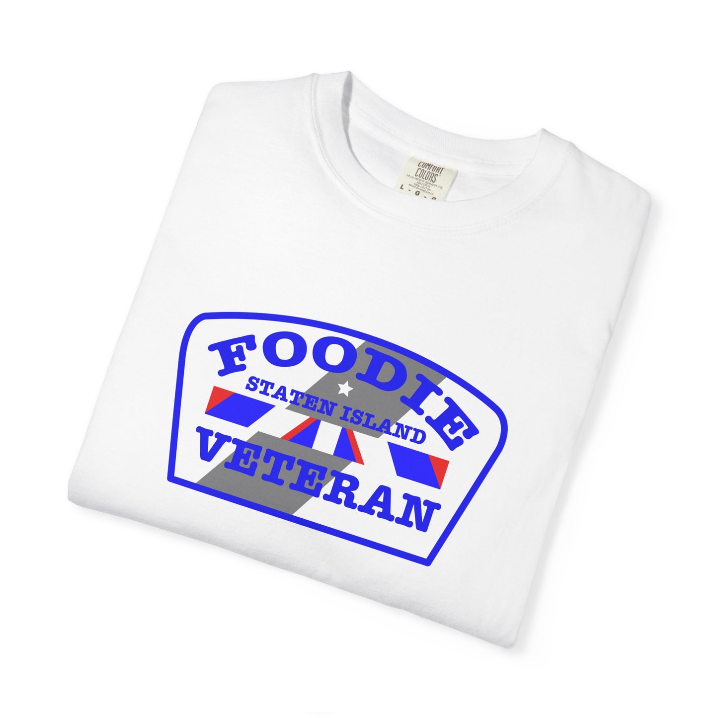 L.O.E.F Foodie Veteran STATEN ISLAND Unisex Tee Shirt (Blue)