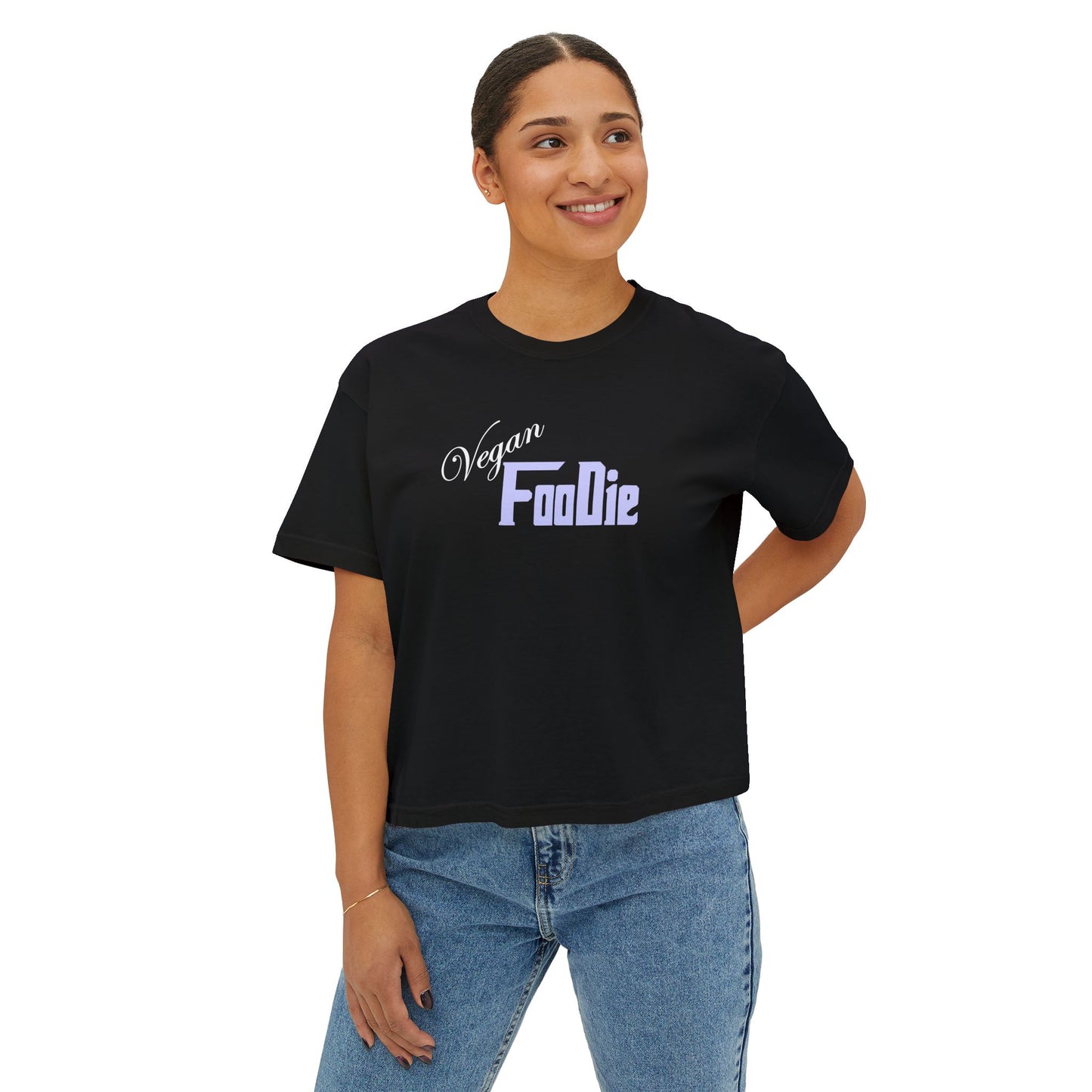 L.O.E.F Women Vegan Foodie Boxy Tee (Lavender)