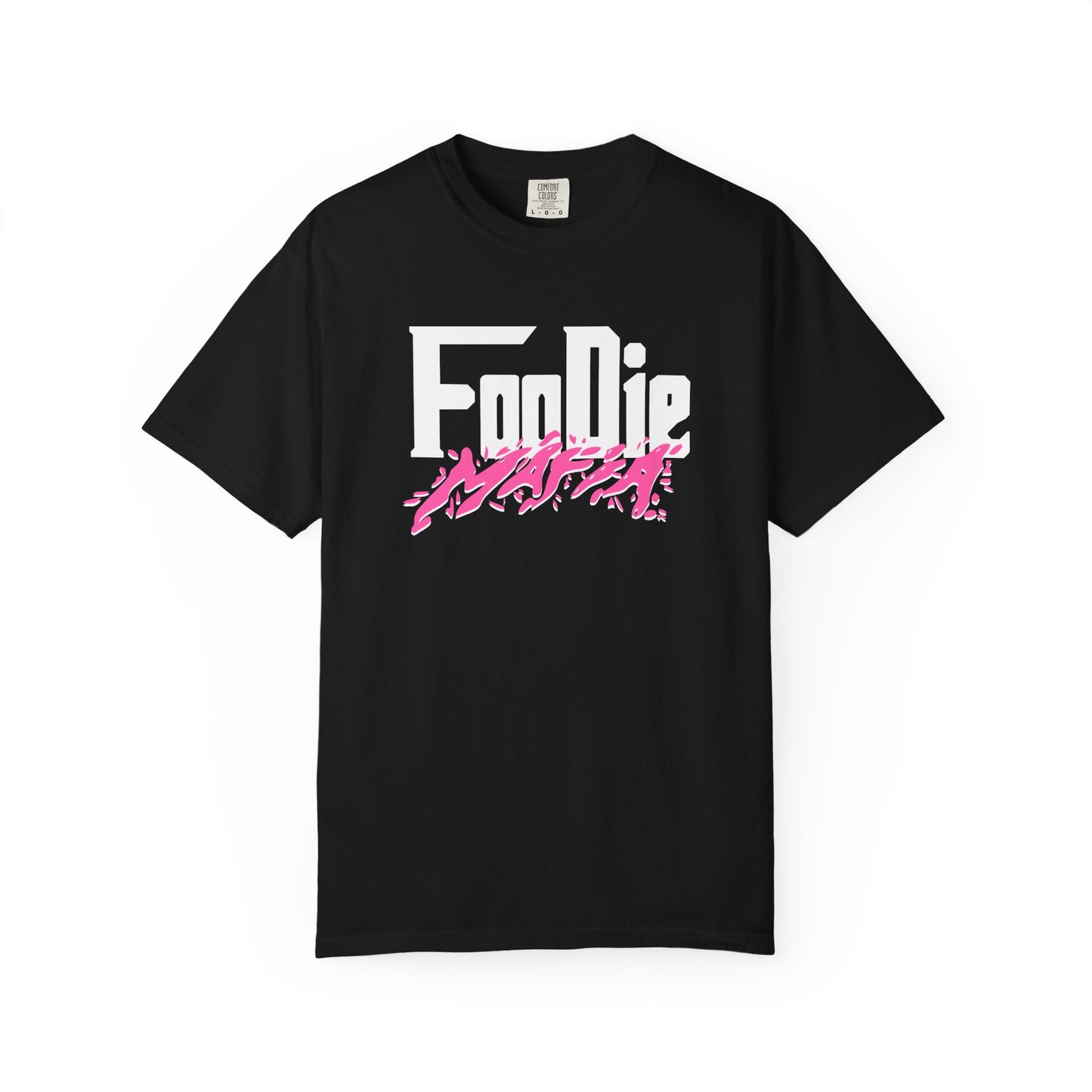 L.O.E.F White Foodie Mafia Unisex Tee Shirt (Hot Pink)