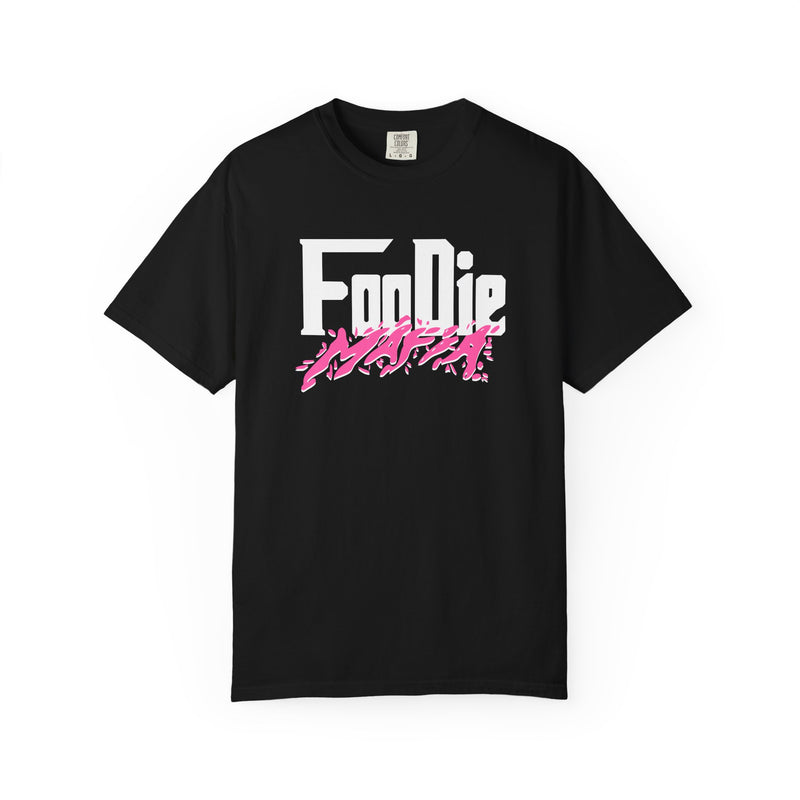 L.O.E.F White Foodie Mafia Unisex Tee Shirt (Hot Pink)