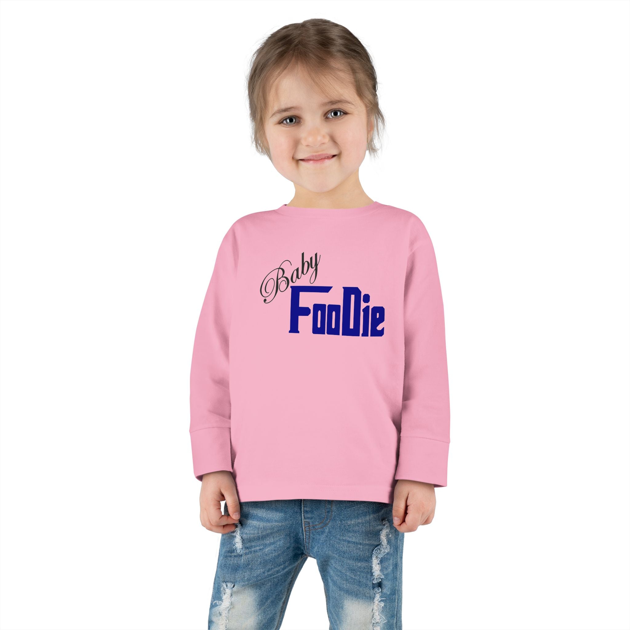 L.O.E.F Baby Foodie Toddler Long Sleeve Tee (Dark Blue)