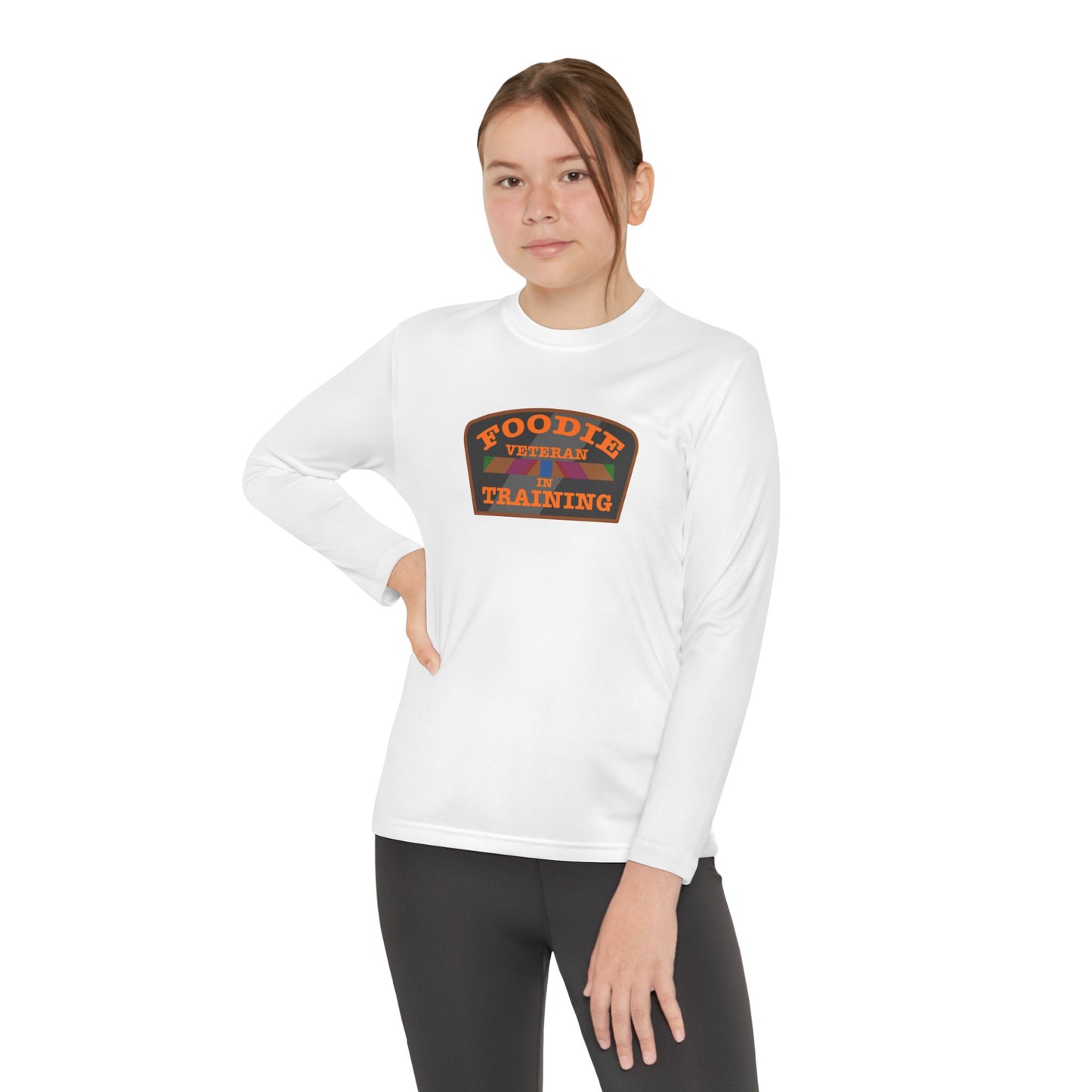 L.O.E.F Foodie Veteran In Training Youth Long Sleeve Tee (Orange)