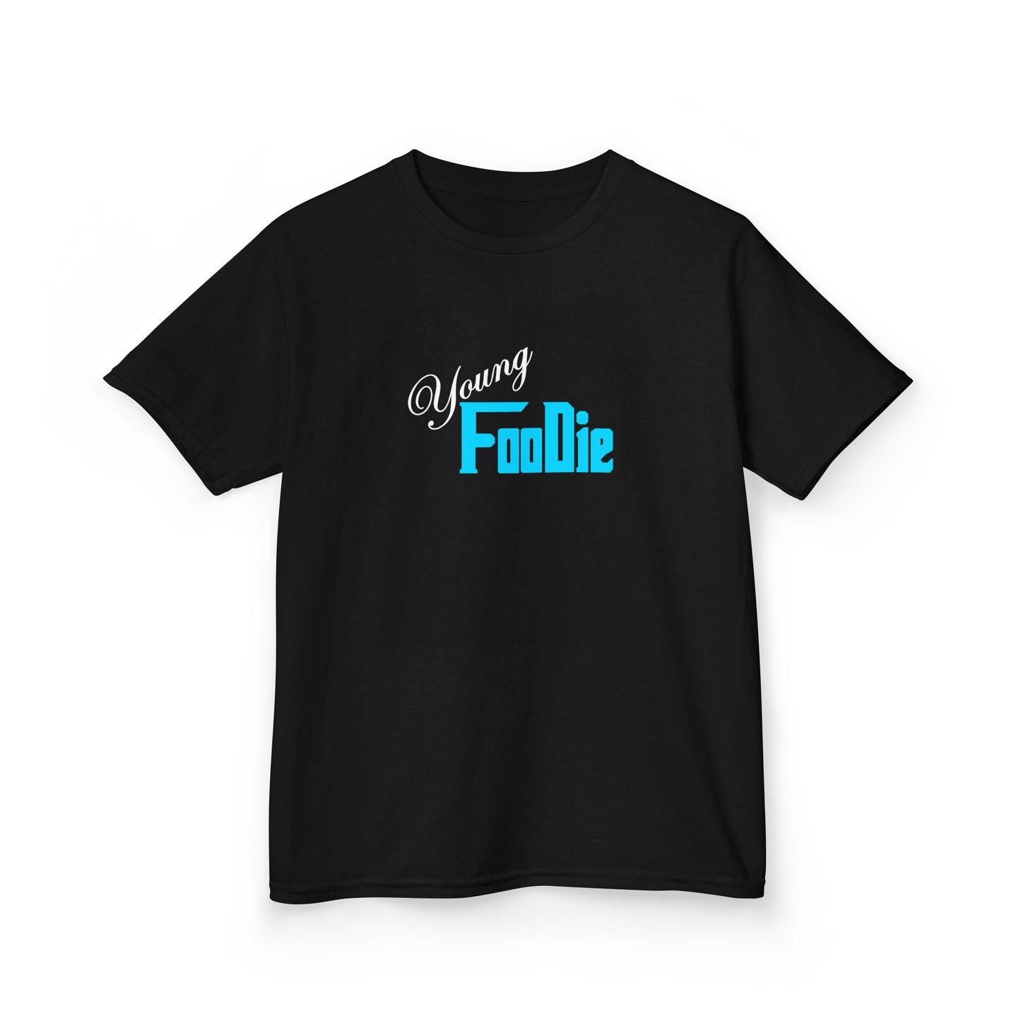 L.O.E.F White Young Foodie Kids Tee Shirt (Neon Blue)