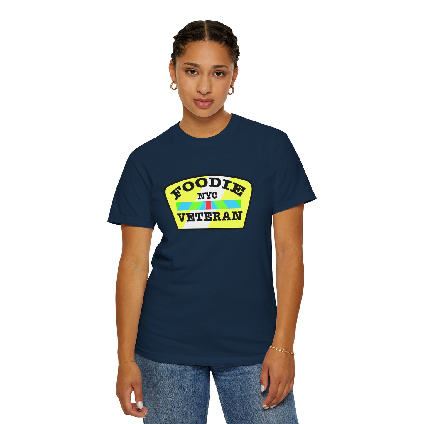 L.O.E.F Foodie Veteran NYC Unisex Tee Shirt (Yellow and Black)