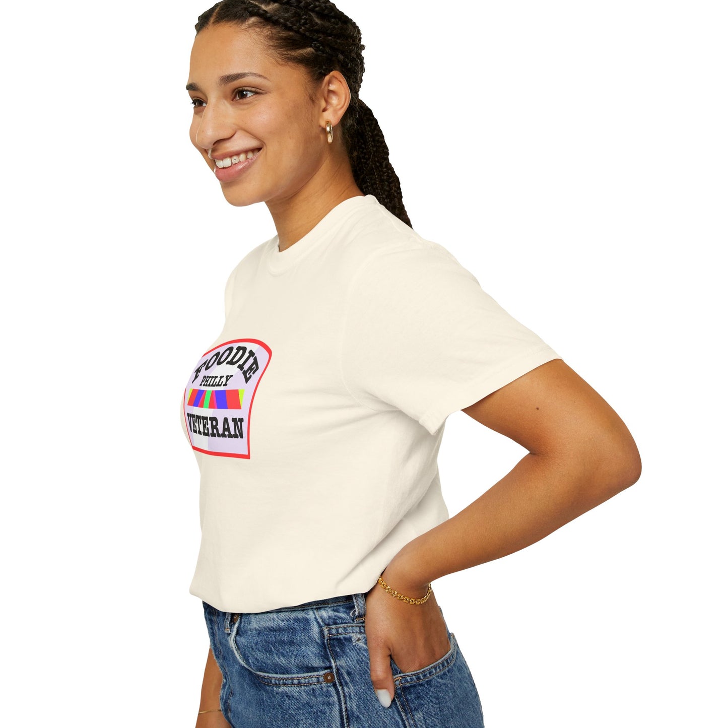 L.O.E.F Foodie Veteran PHILLY Unisex Tee Shirt (Soft Pink)