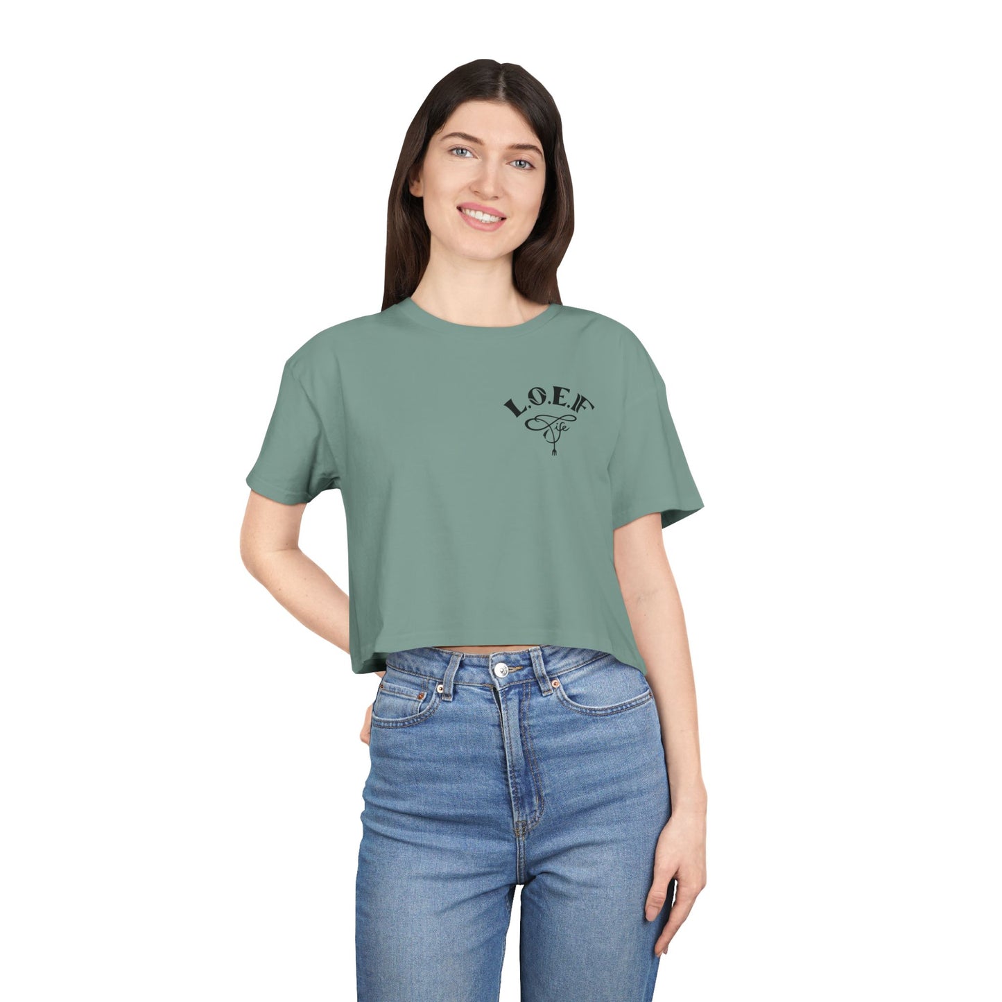 L.O.E.F Foodie 4Life Vegan Crop Tee (Flourescent Yellow)