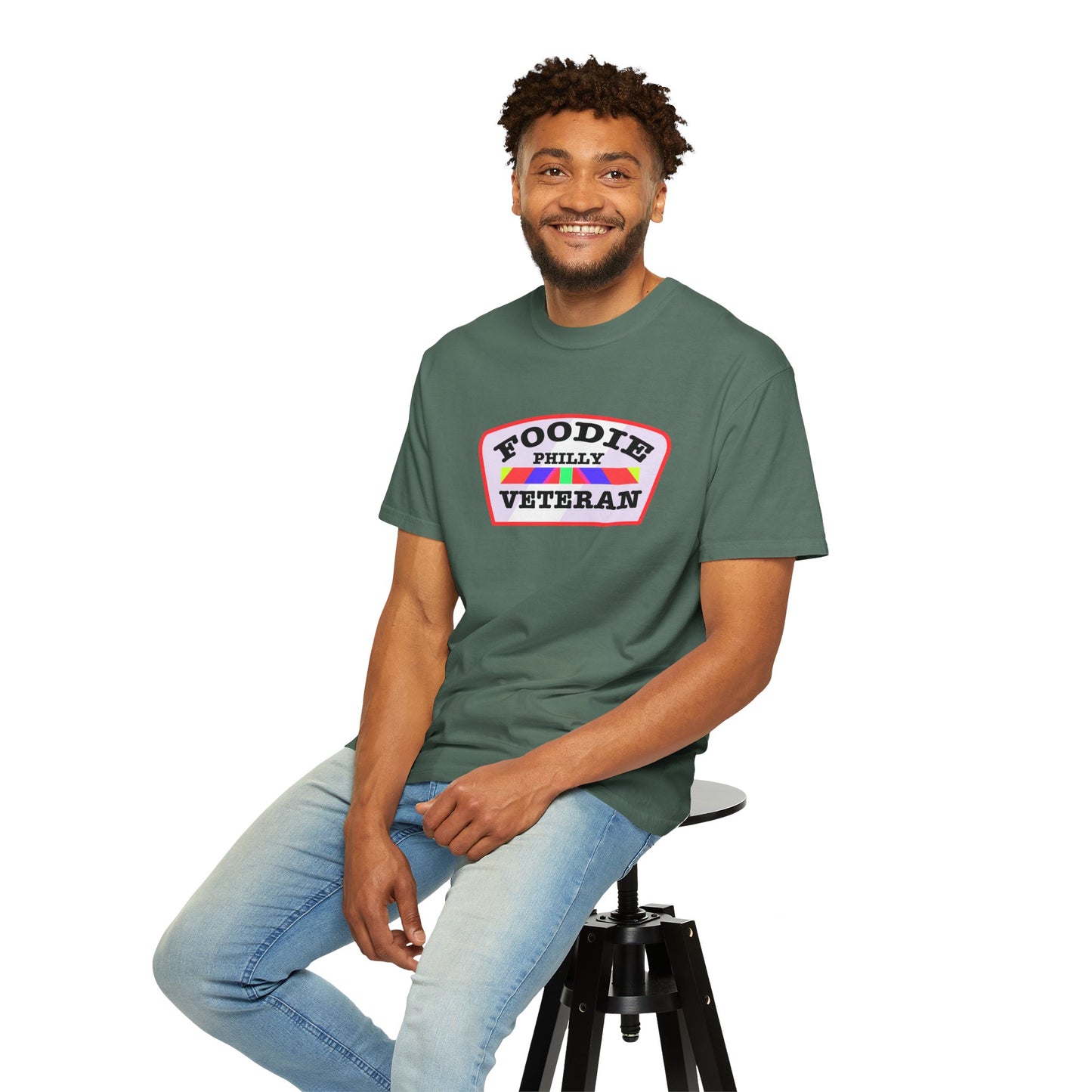 L.O.E.F Foodie Veteran PHILLY Unisex Tee Shirt (Soft Pink)