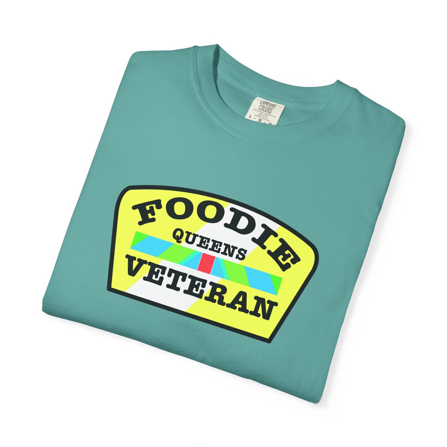L.O.E.F Foodie Veteran QUEENS Unisex Tee Shirt (Yellow and Black)