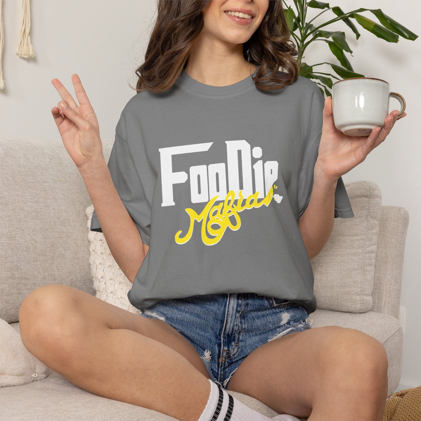 L.O.E.F Foodie Mafia Unisex Tee Shirt  (Yellow)