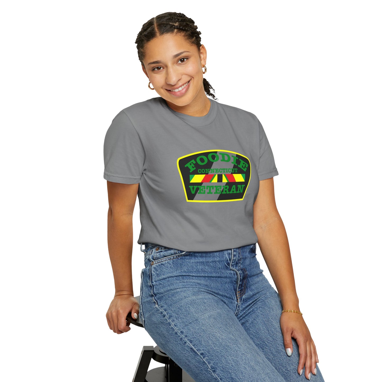 L.O.E.F Foodie Veteran CONNECTICUT Unisex Tee Shirt (Green)