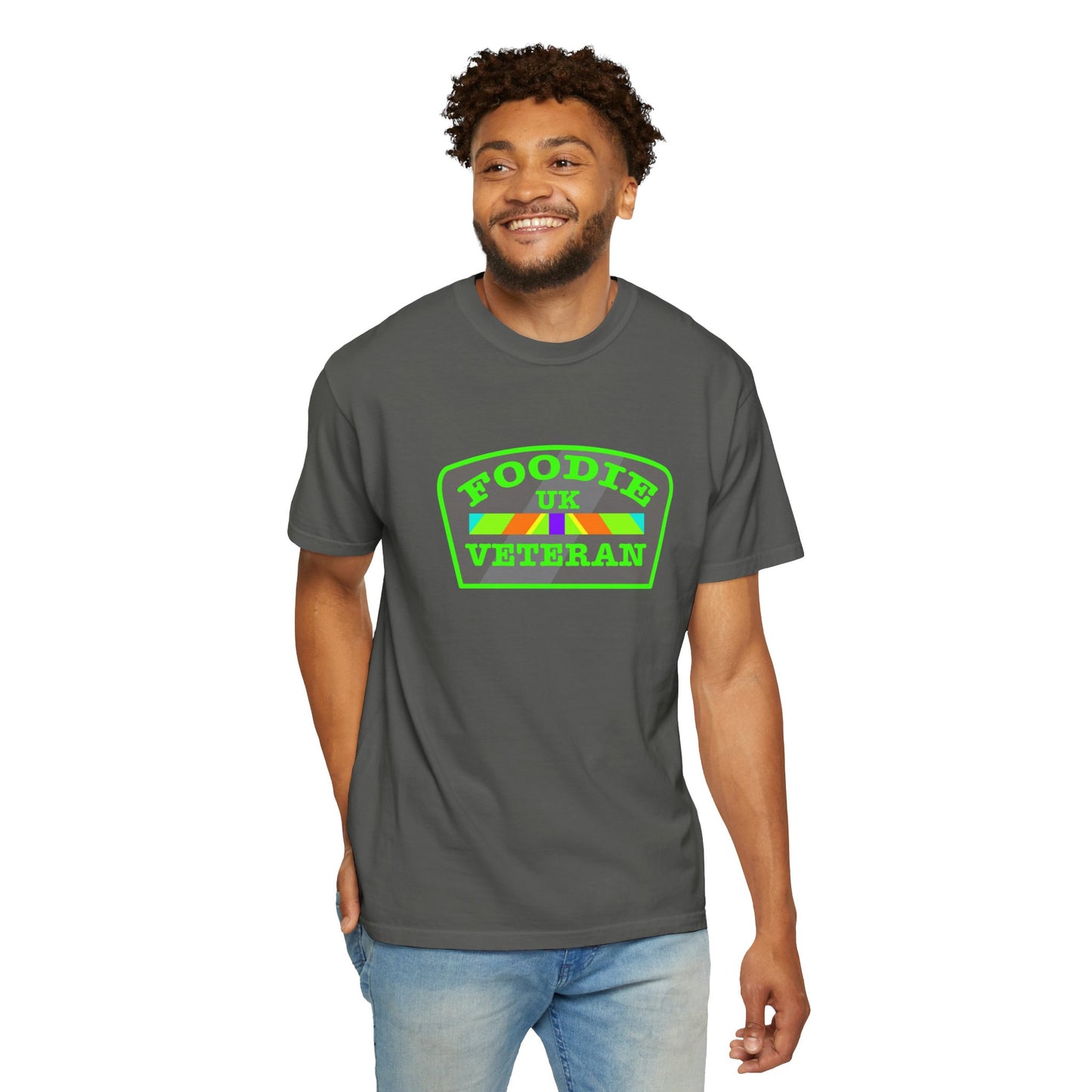 L.O.E.F Foodie Veteran UK Unisex Tee Shirt (Neon Green)