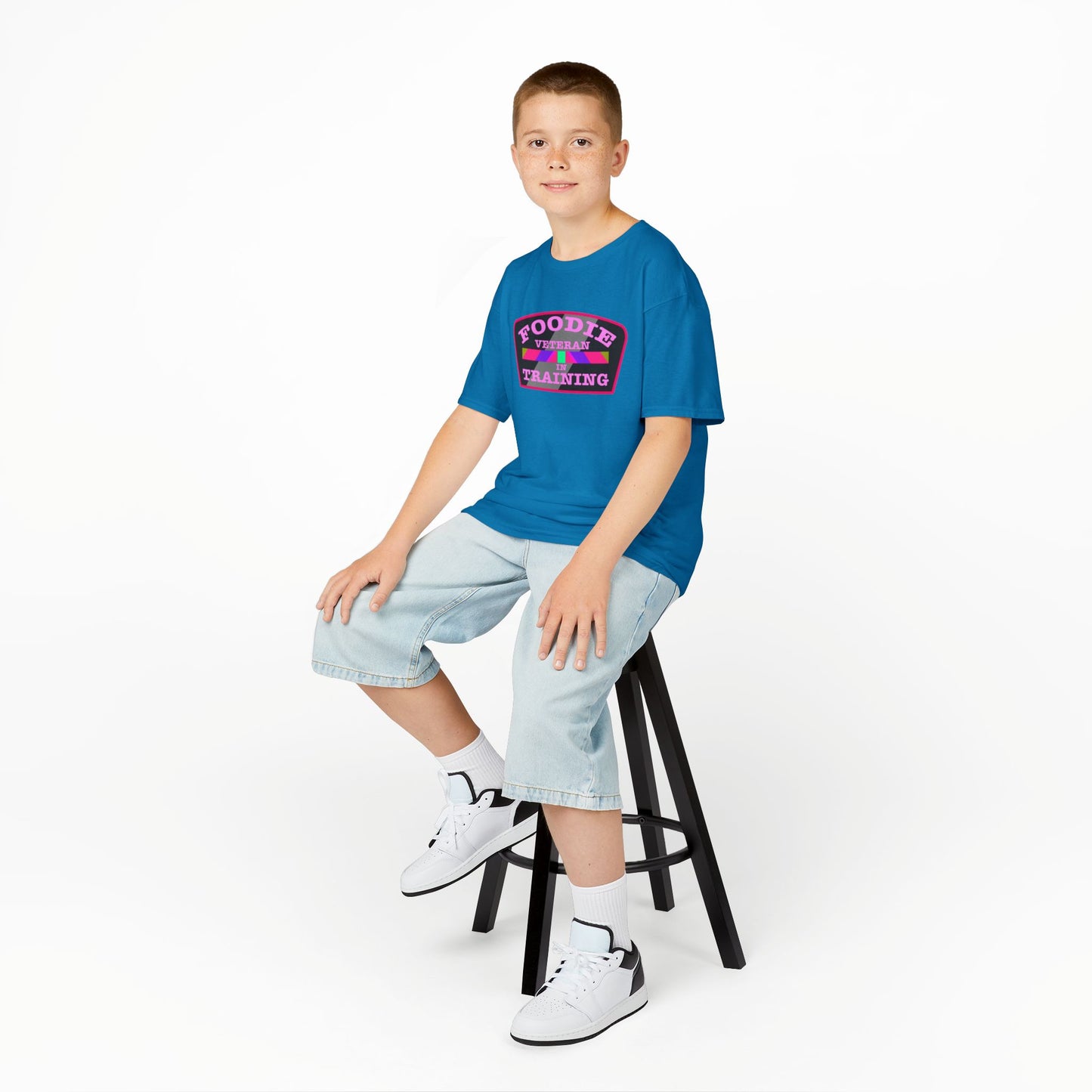 L.O.E.F Foodie Veteran In Training Kids Tee Shirt (Pink)