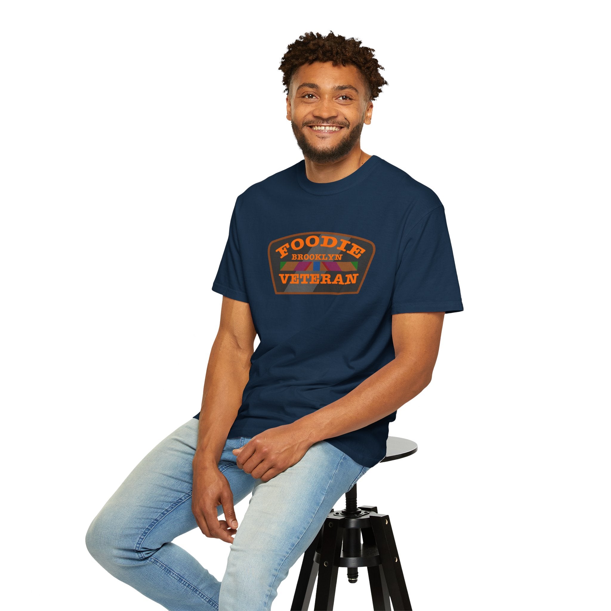 L.O.E.F Foodie Veteran BROOKLYN Unisex Tee Shirt (Orange)