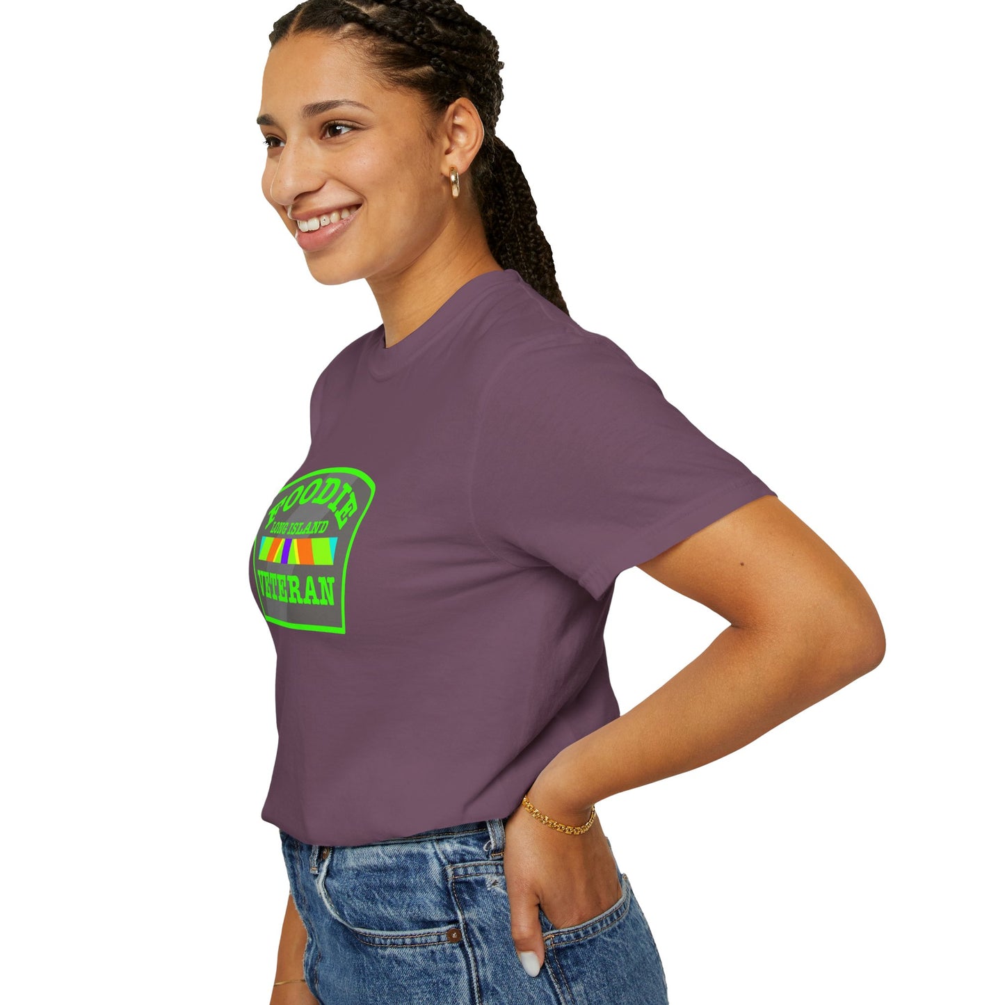 L.O.E.F Foodie Veteran Long Island Unisex Tee Shirt (Neon Green)