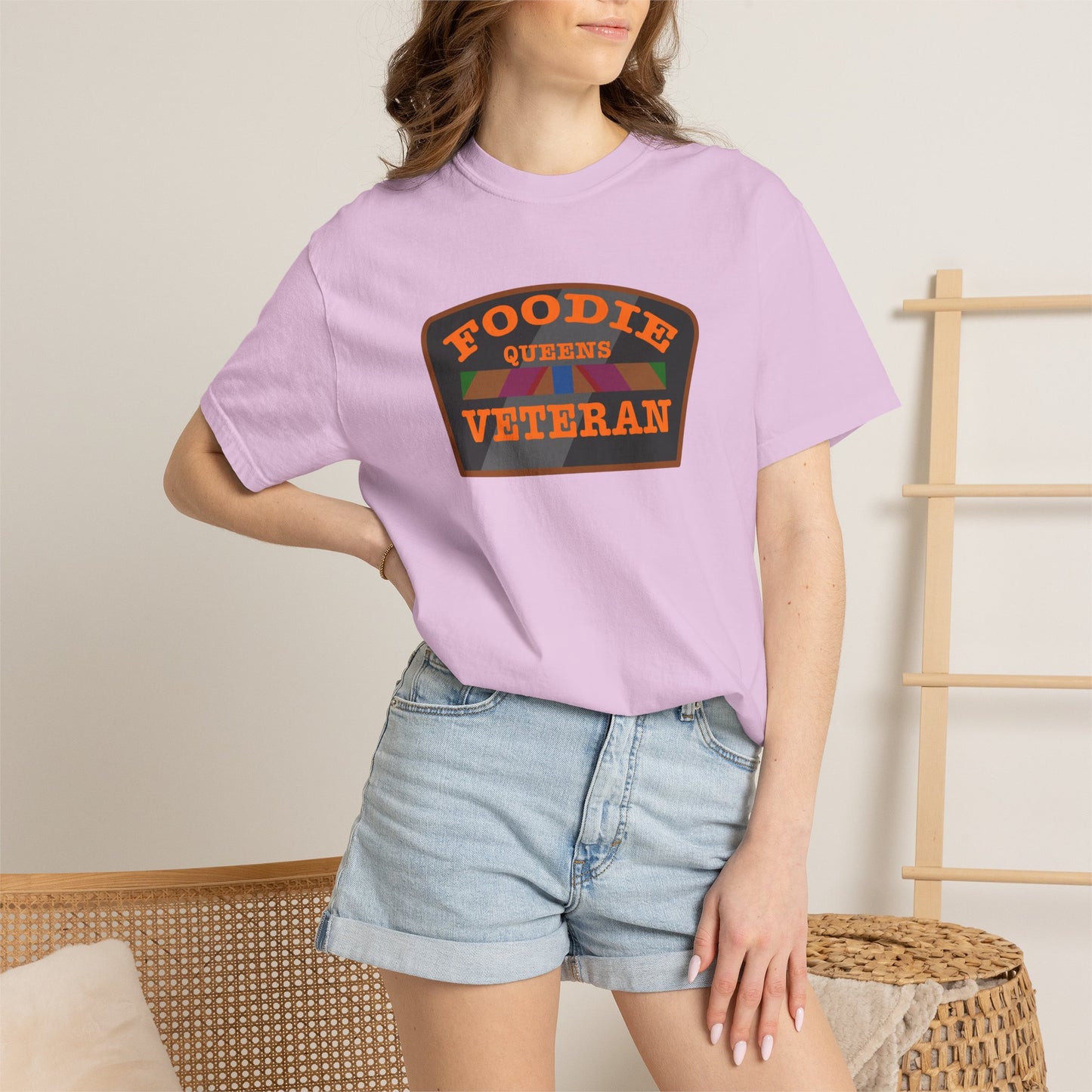 L.O.E.F Foodie Veteran QUEENS Unisex Tee Shirt (Orange)