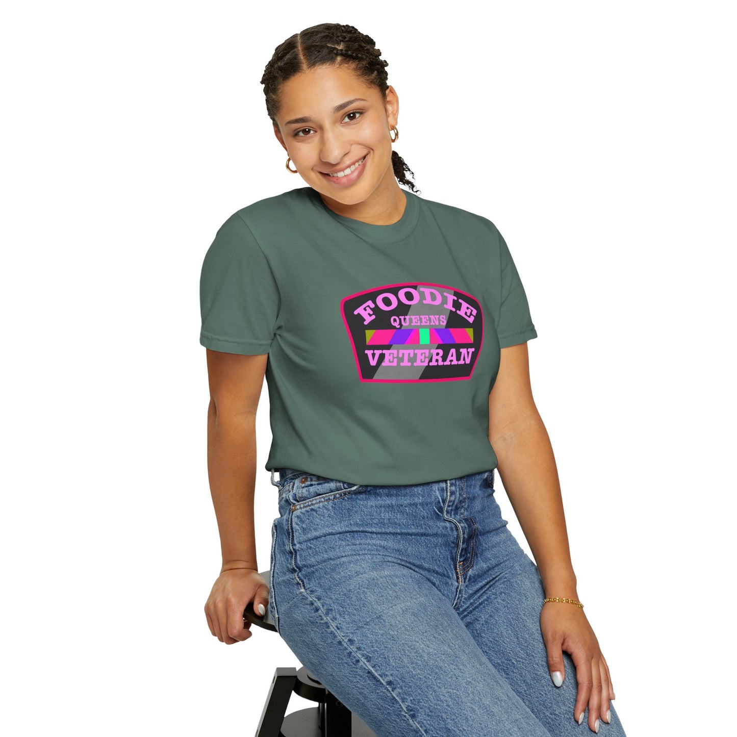 L.O.E.F Foodie Veteran QUEENS Unisex Tee Shirt (Pink)