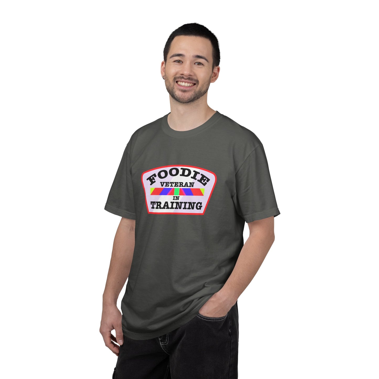L.O.E.F Foodie Veteran IN TRAINING Unisex Tee Shirt (Soft Pink)