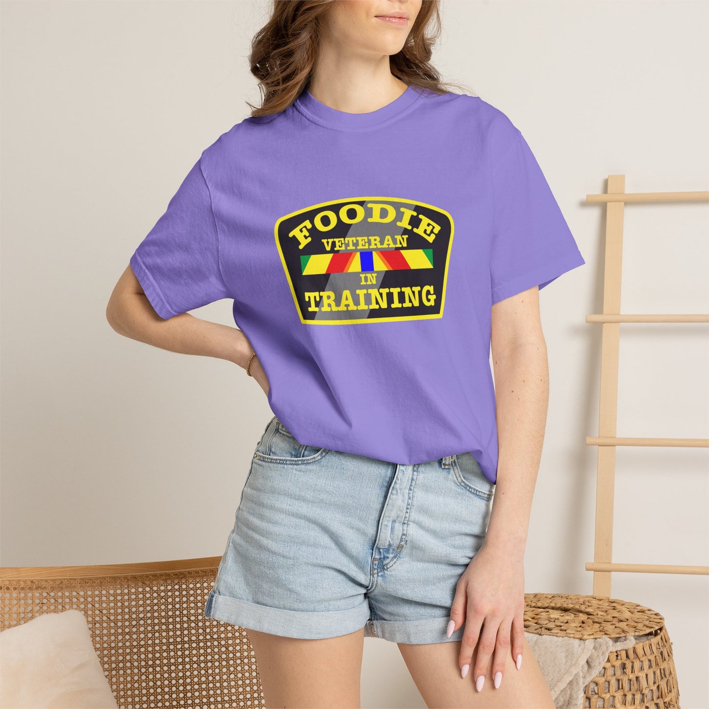 L.O.E.F Foodie Veteran IN TRAINING Unisex Tee Shirt (Yellow)